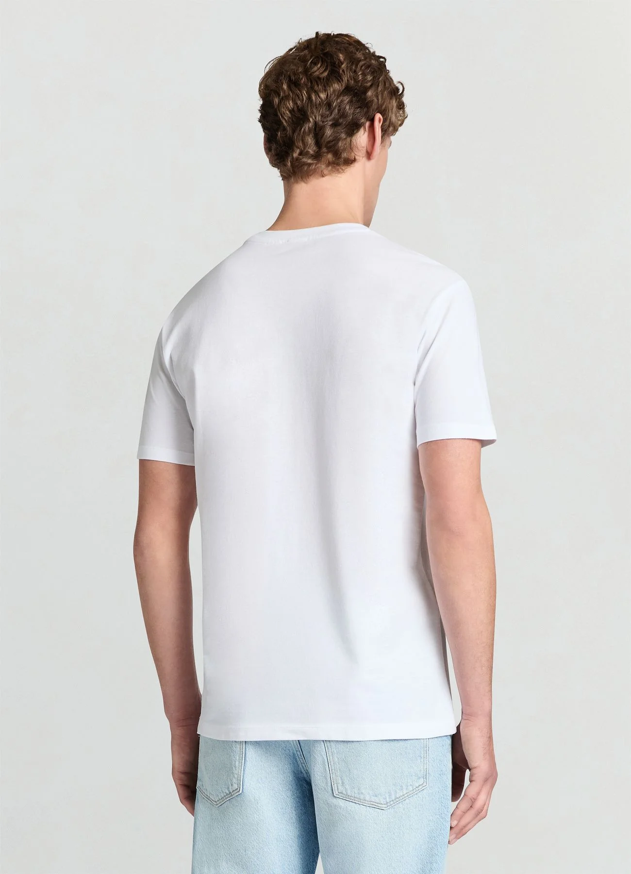 T-shirt a tinta unita in tessuto piquet