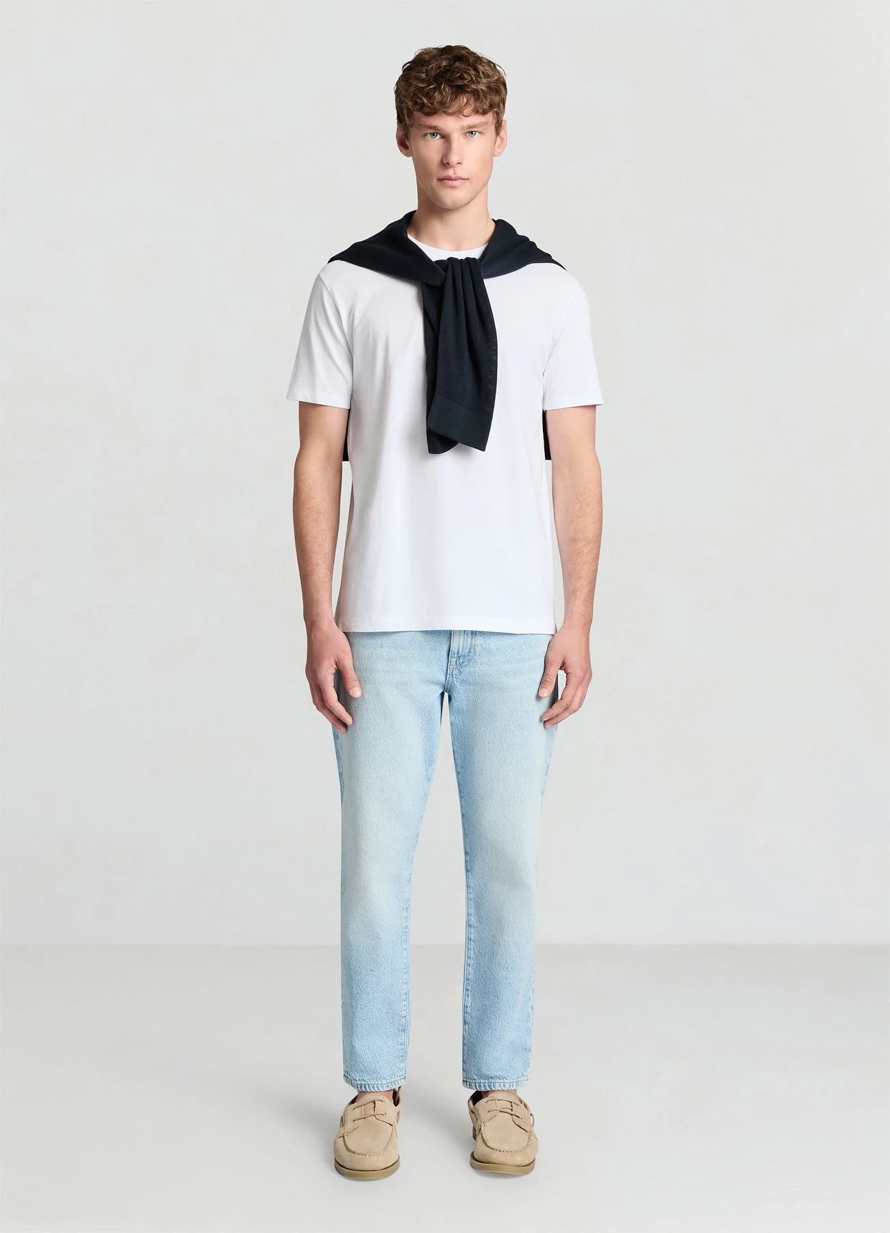 T-shirt a tinta unita in tessuto piquet - Image 3