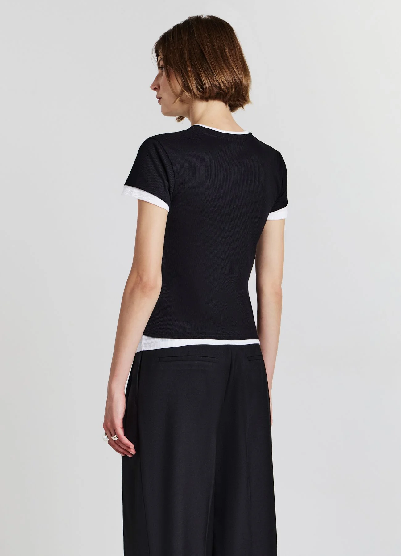 T-shirt bi-tessuto