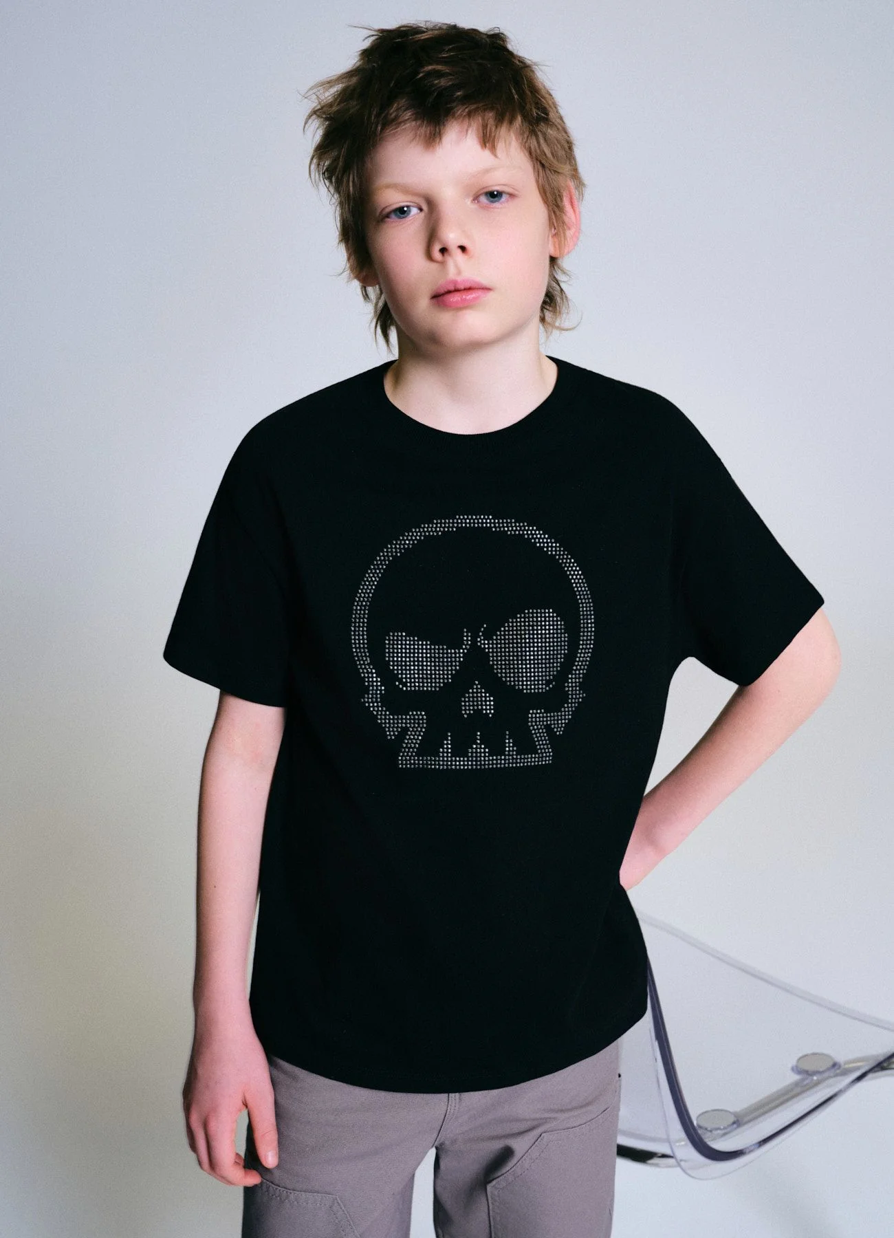 T-shirt con borchie teschio - Image 5
