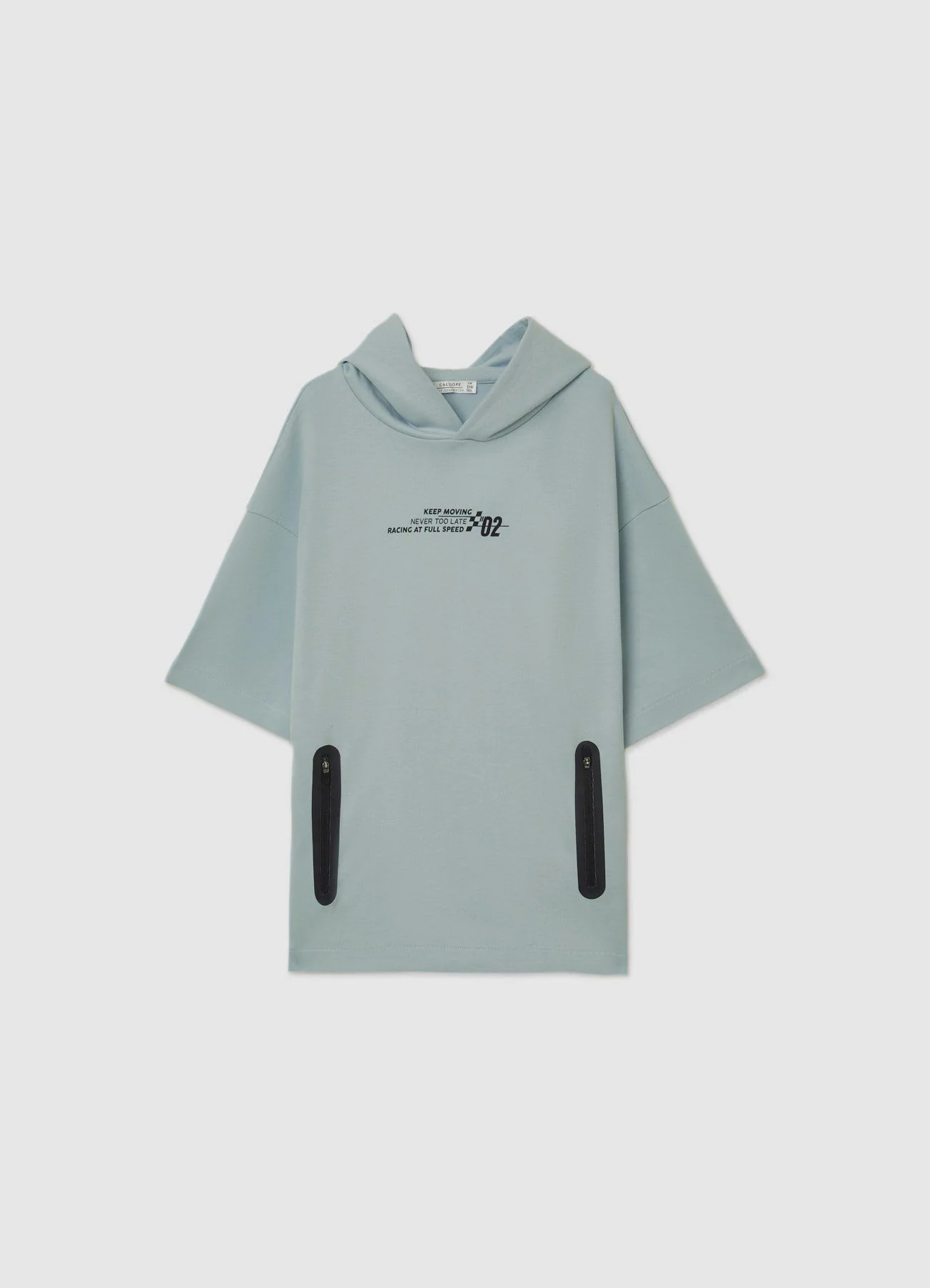 T-shirt con cappuccio e scritte