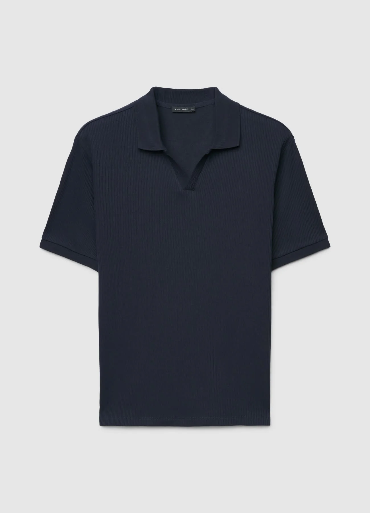 T-shirt con colletto a polo e scollo a V - Image 6