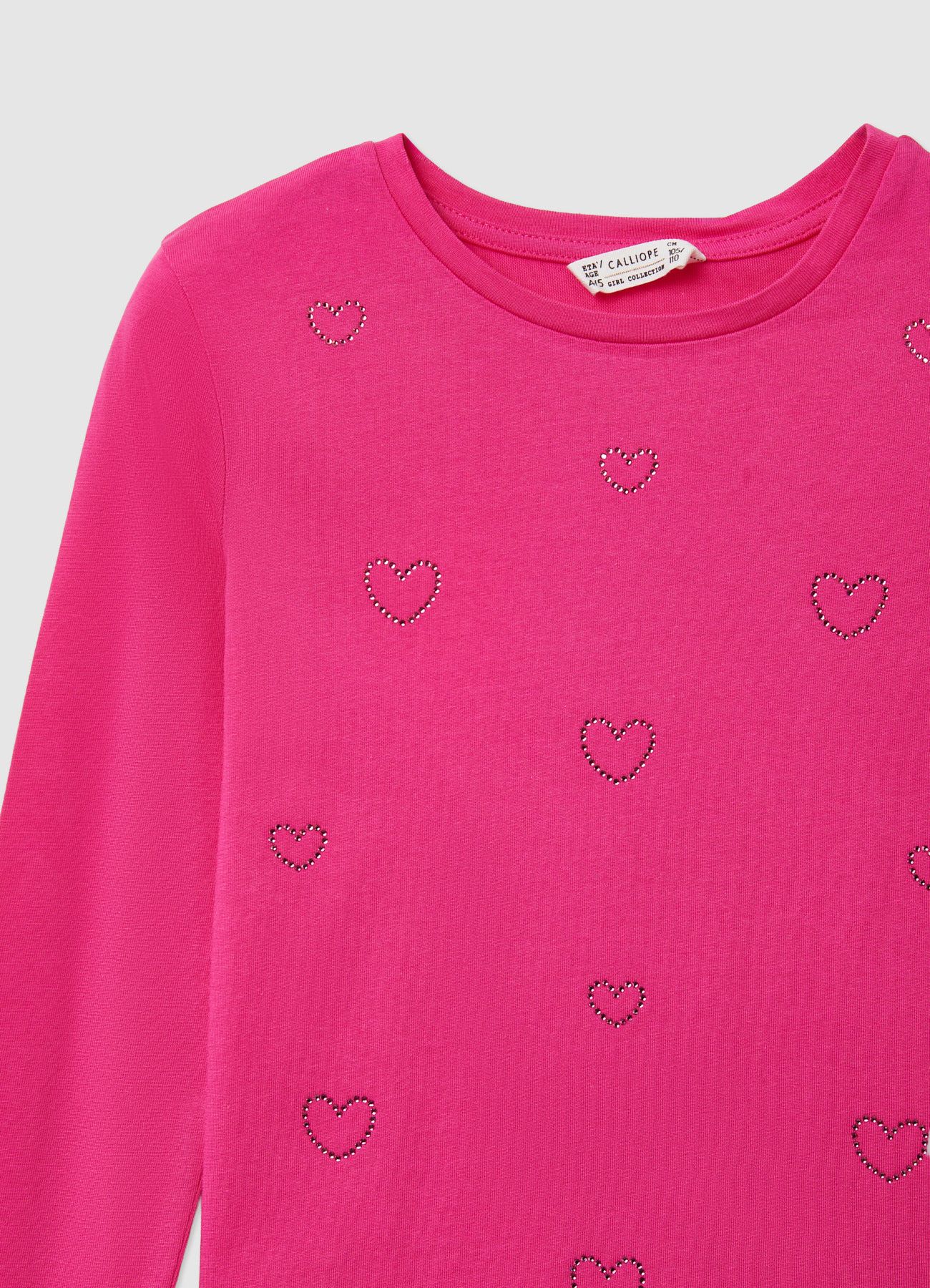 T-shirt con cuori strass - Image 3
