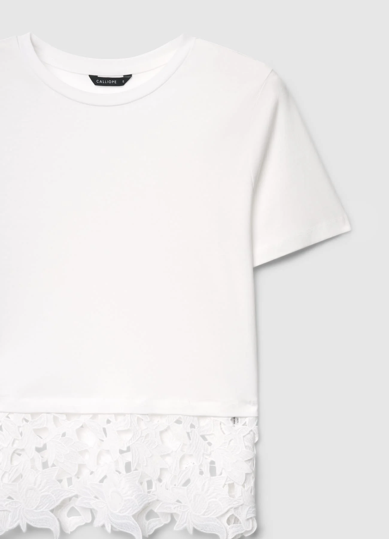 T-shirt con fondo in sangallo - Image 3