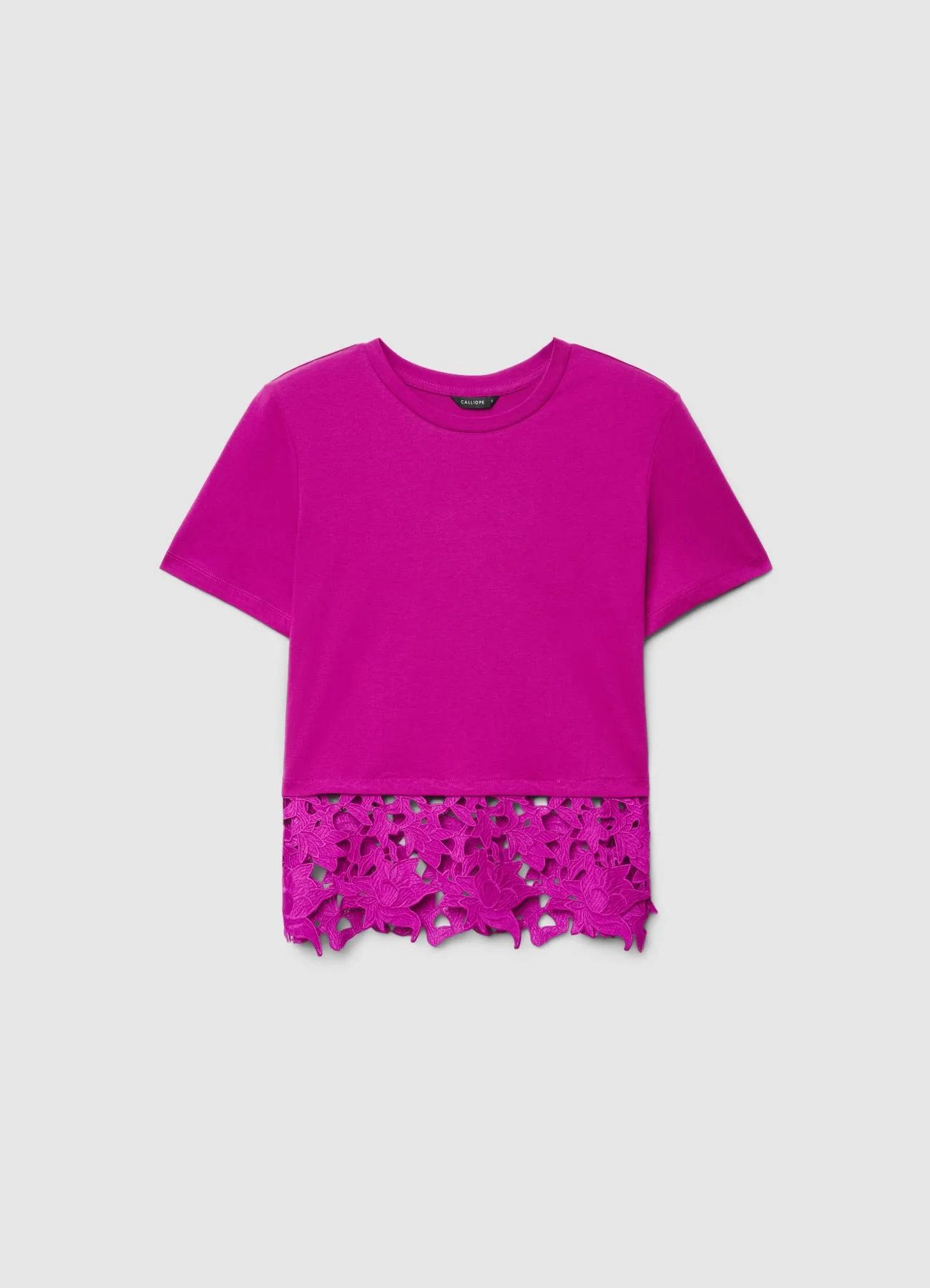 T-shirt con fondo in sangallo - Image 5