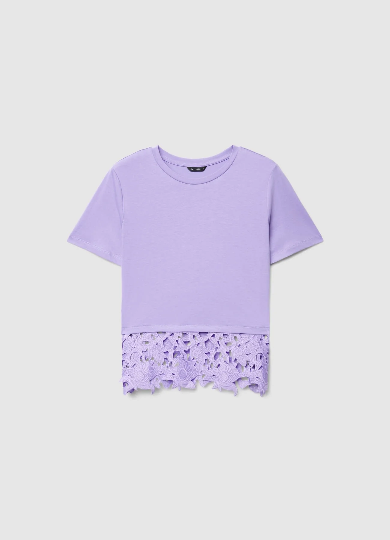 T-shirt con fondo in sangallo - Image 4