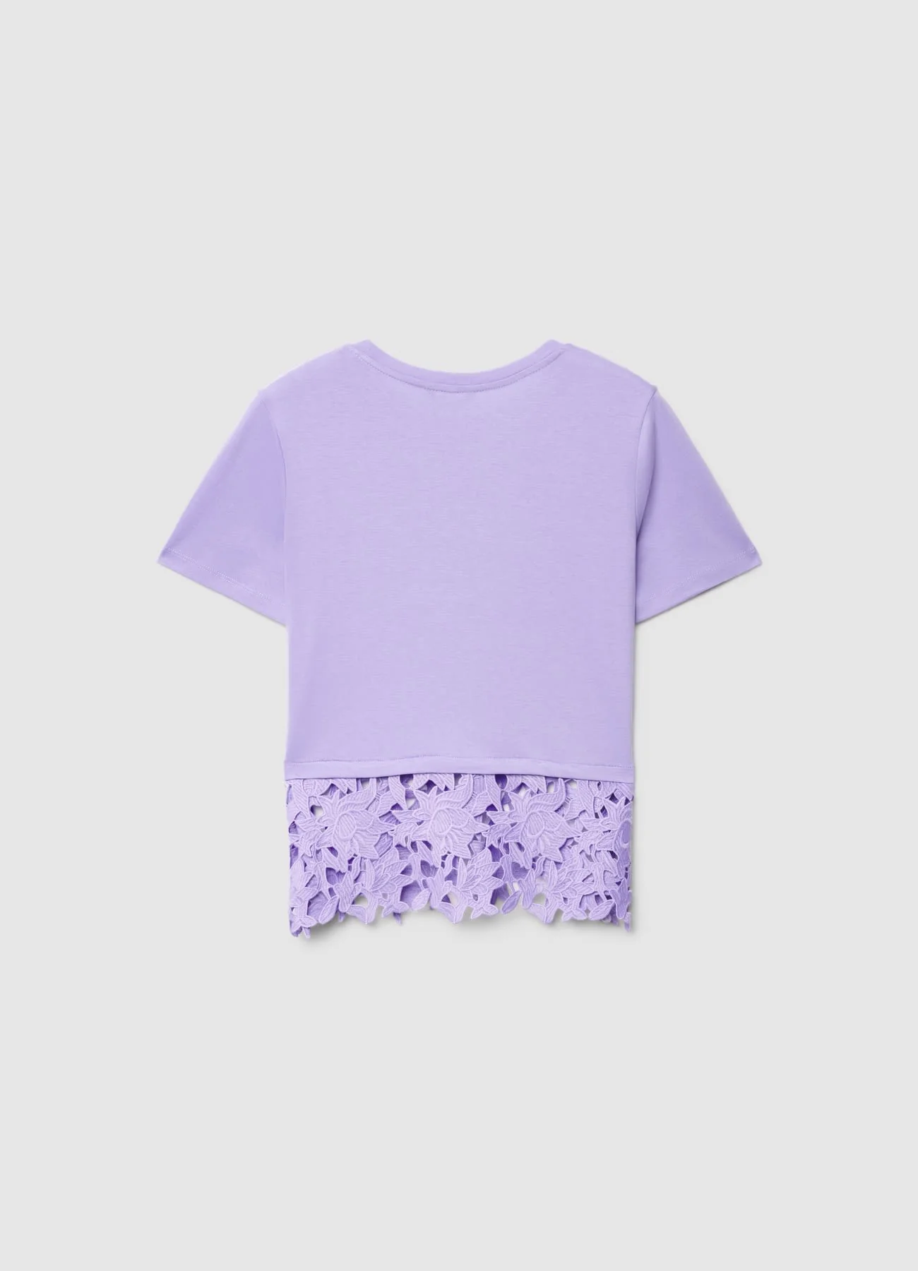 T-shirt con fondo in sangallo - Image 5