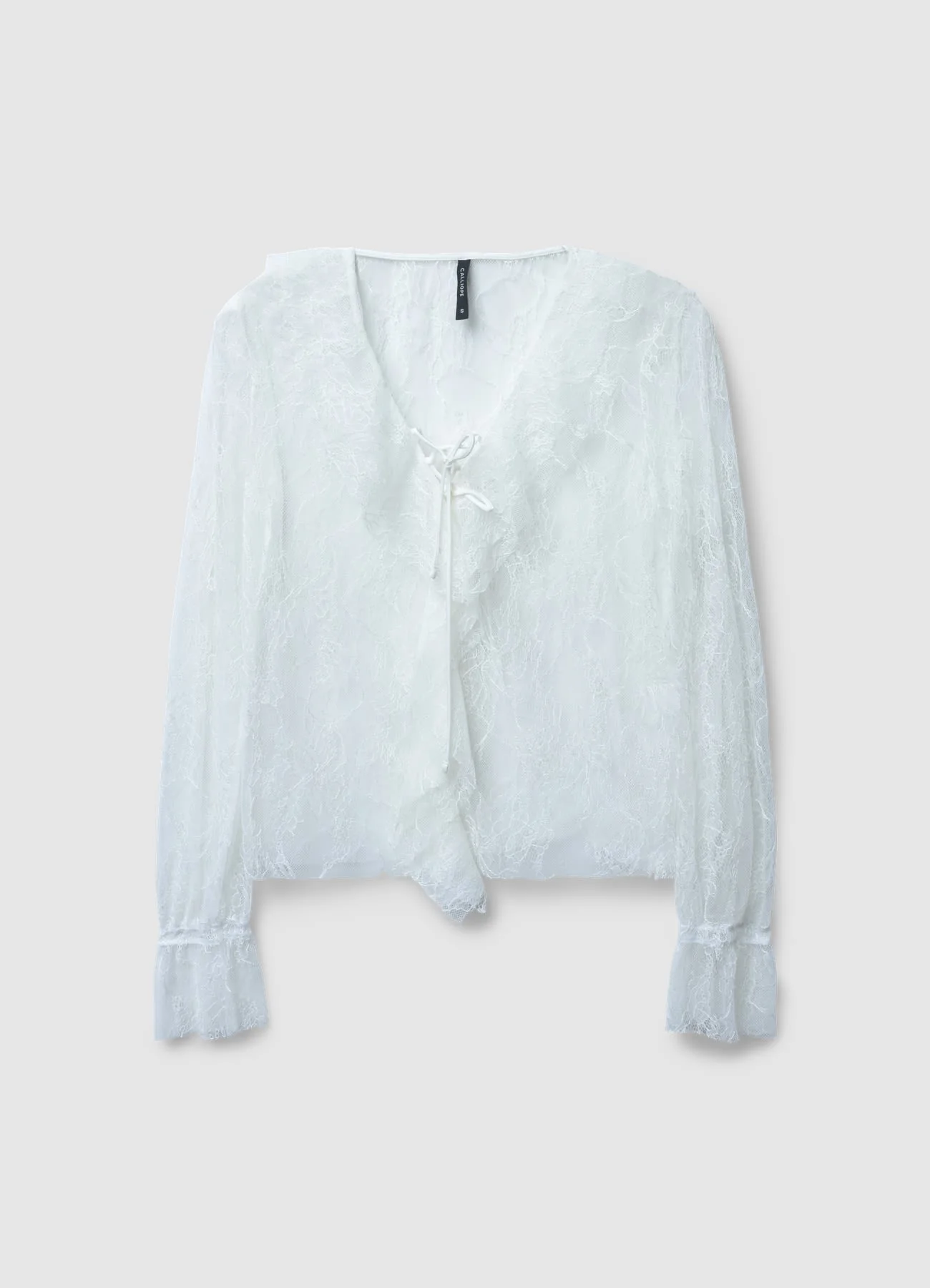 T-shirt con jabot in pizzo - Image 5