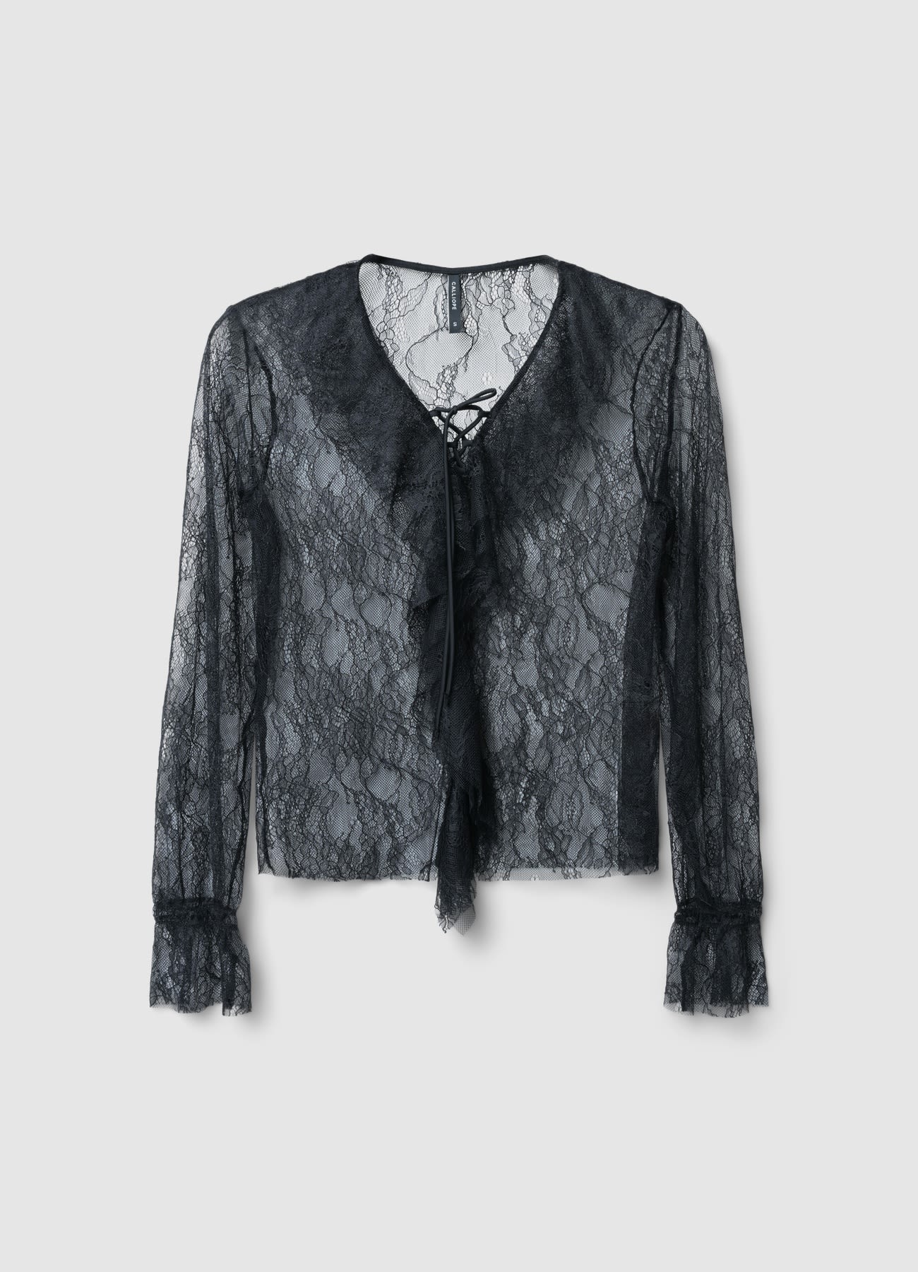 T-shirt con jabot in pizzo - Image 4