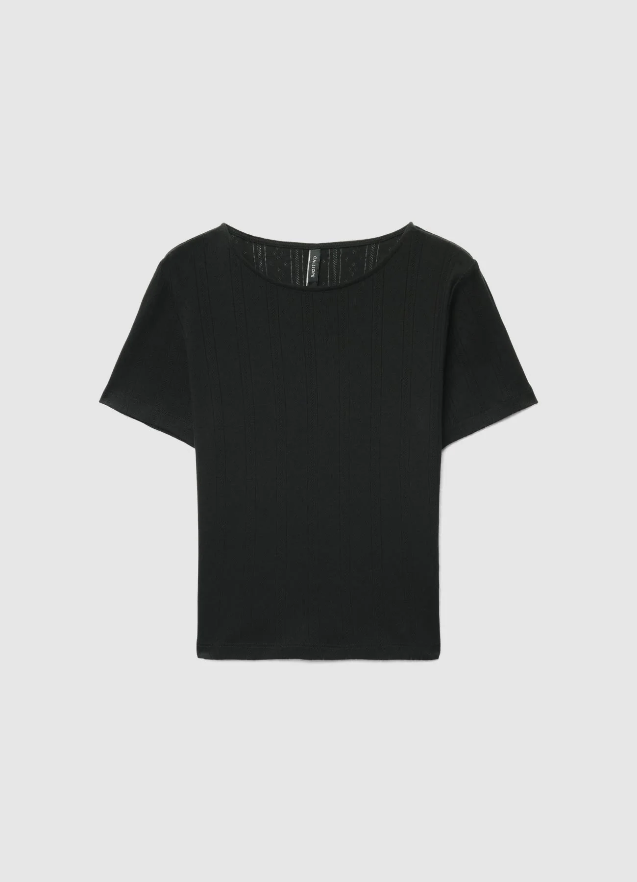 T-shirt con lavorazione pointelle - Image 4
