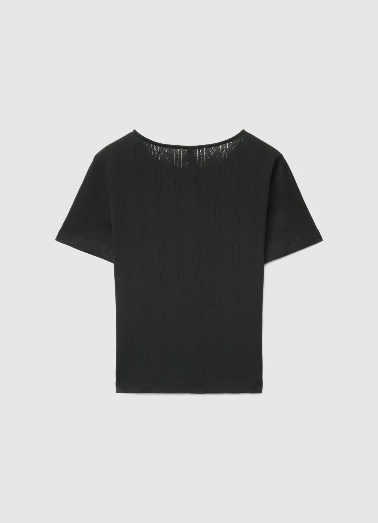 T-shirt con lavorazione pointelle - Image 5