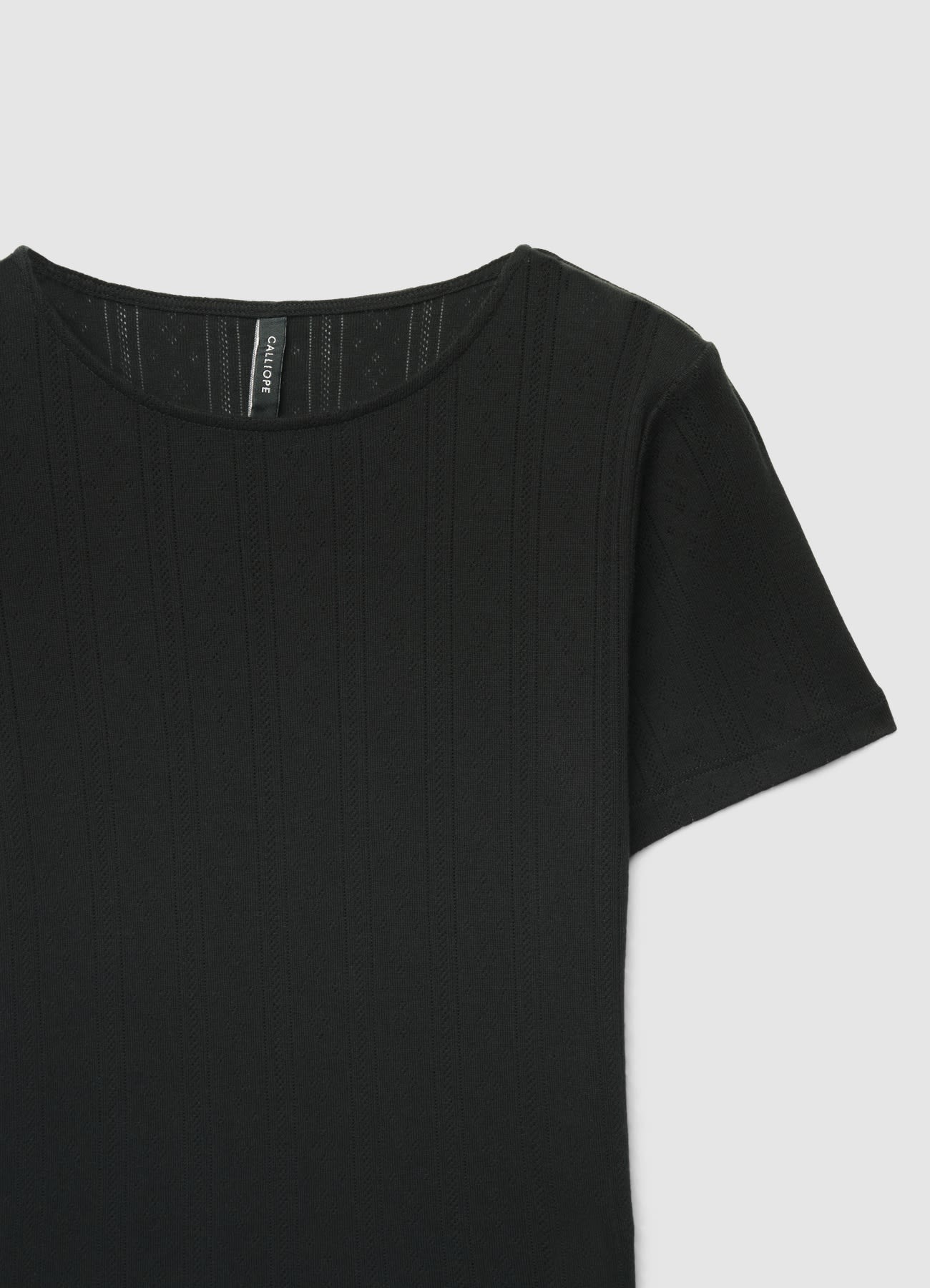 T-shirt con lavorazione pointelle - Image 6