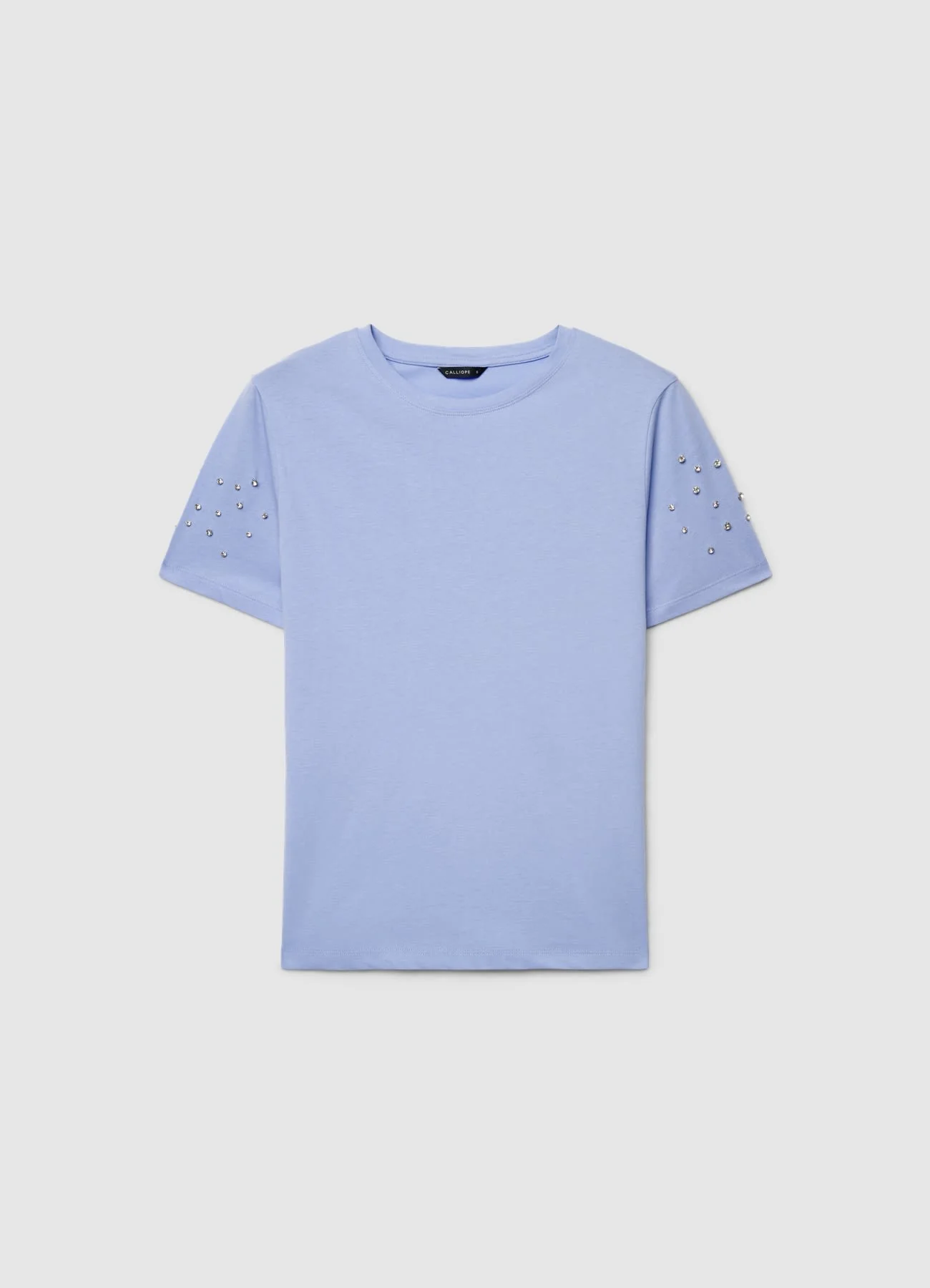 T-shirt con maniche strass