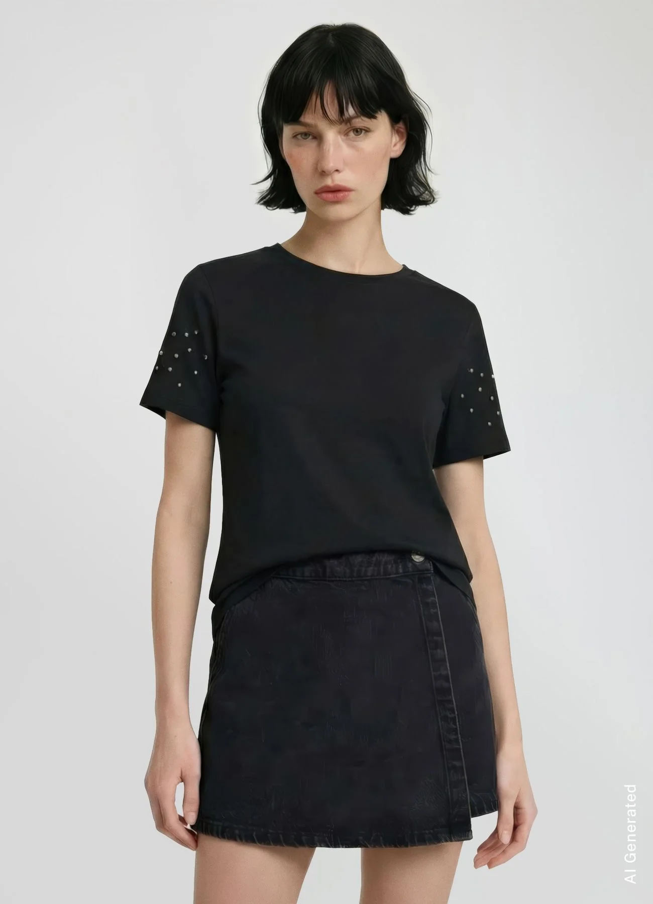 T-shirt con maniche strass - Image 2