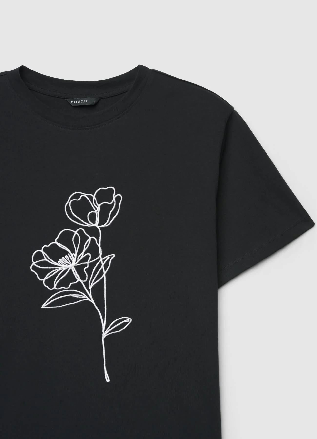 T-shirt con ricamo fiori - Image 5