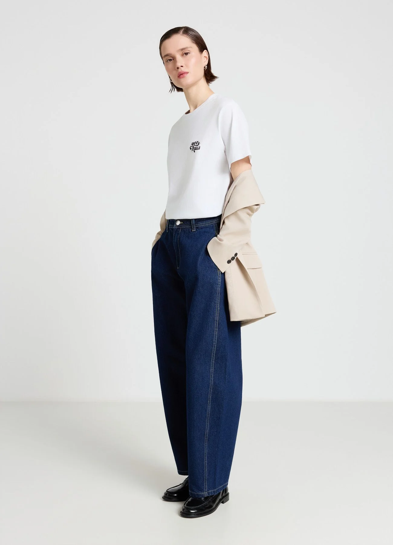 T-shirt con scritta fronte/retro