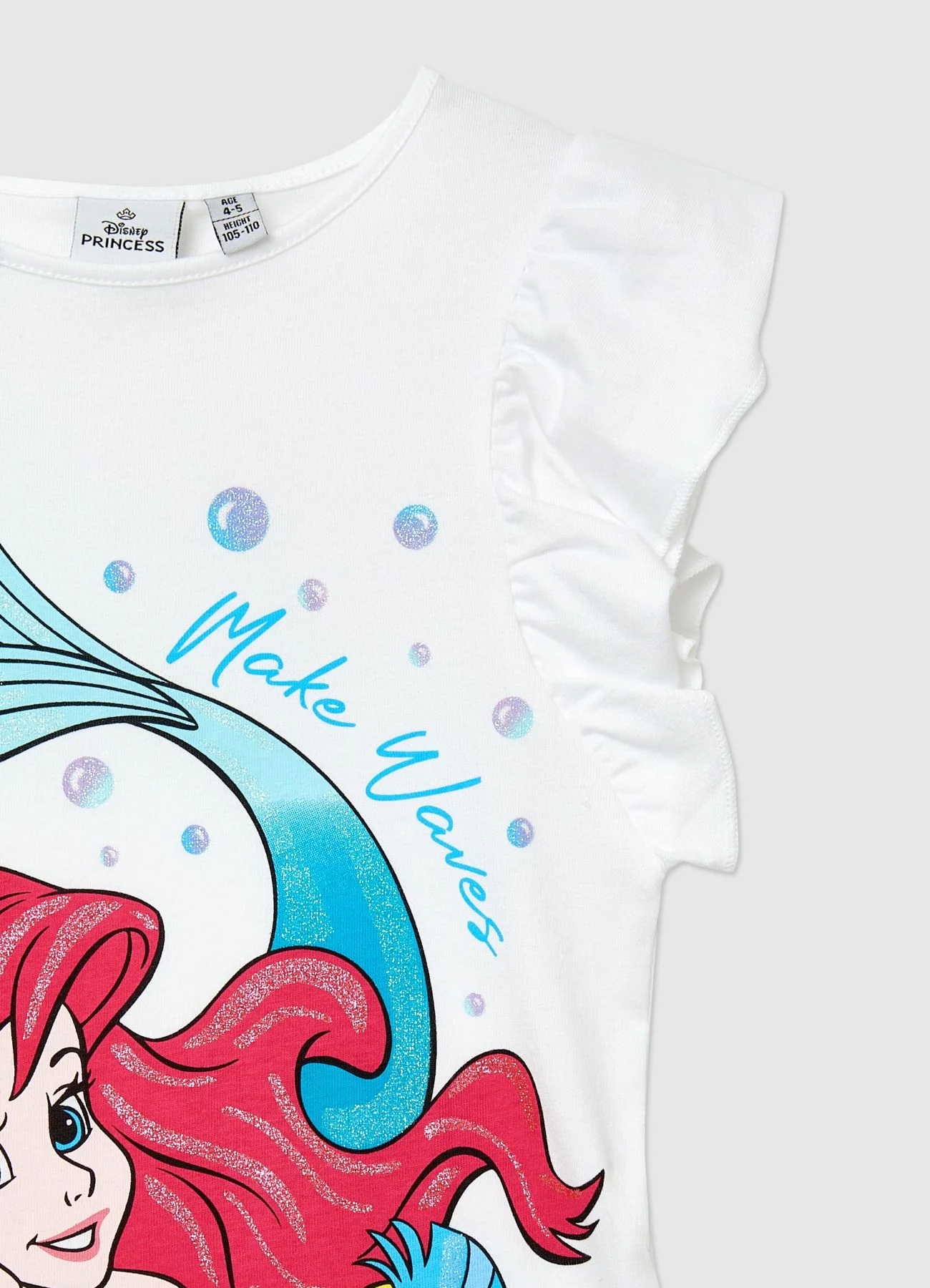 T-shirt con stampa Ariel e volant - Image 3
