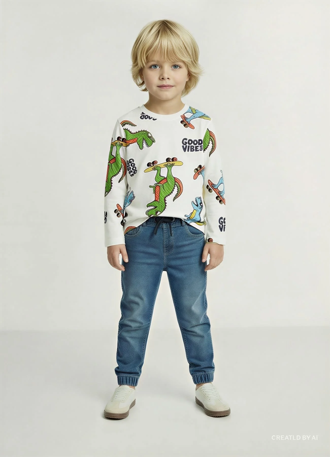T-shirt con stampa dinosauri