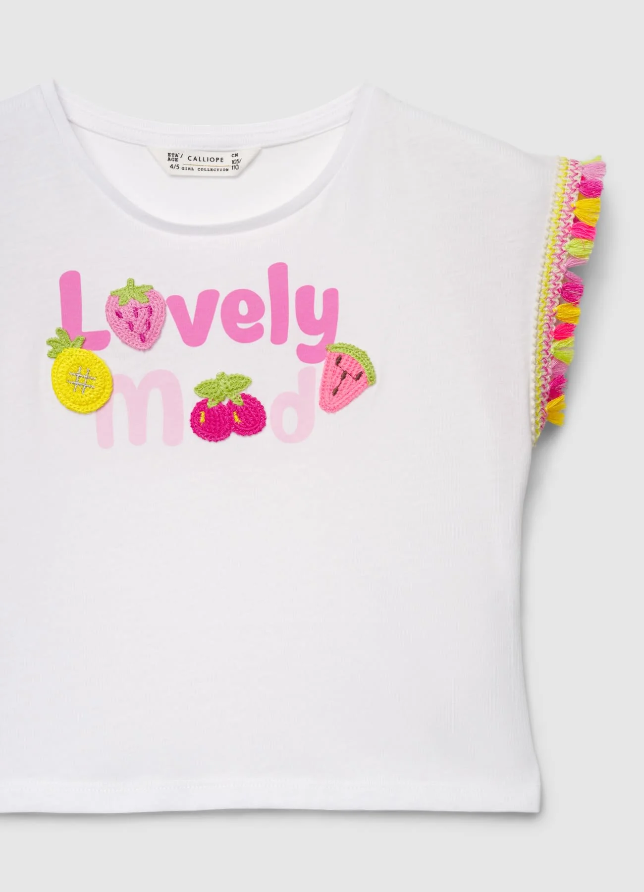 T-shirt con stampa e applicazioni crochet - Image 3