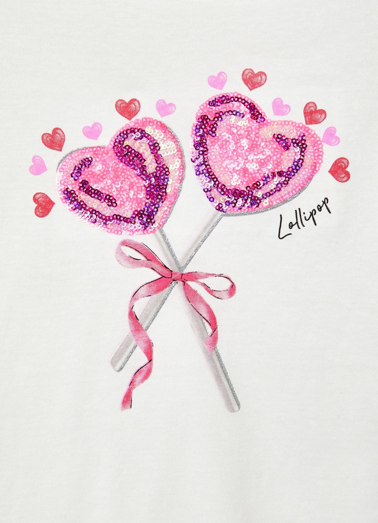 T-shirt con stampa e volant maniche - Image 3