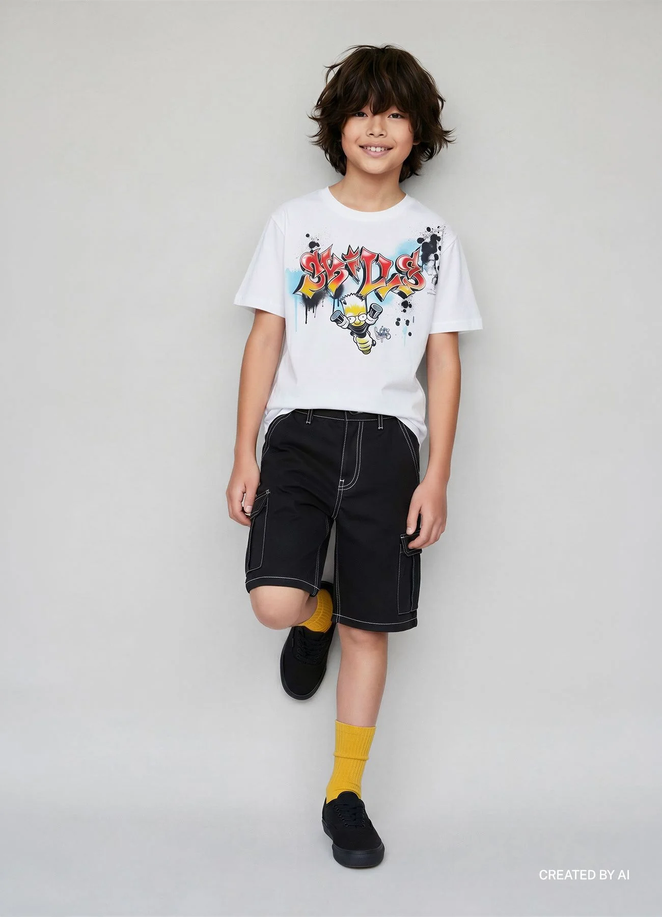 T-shirt con stampa graffiti - Image 5