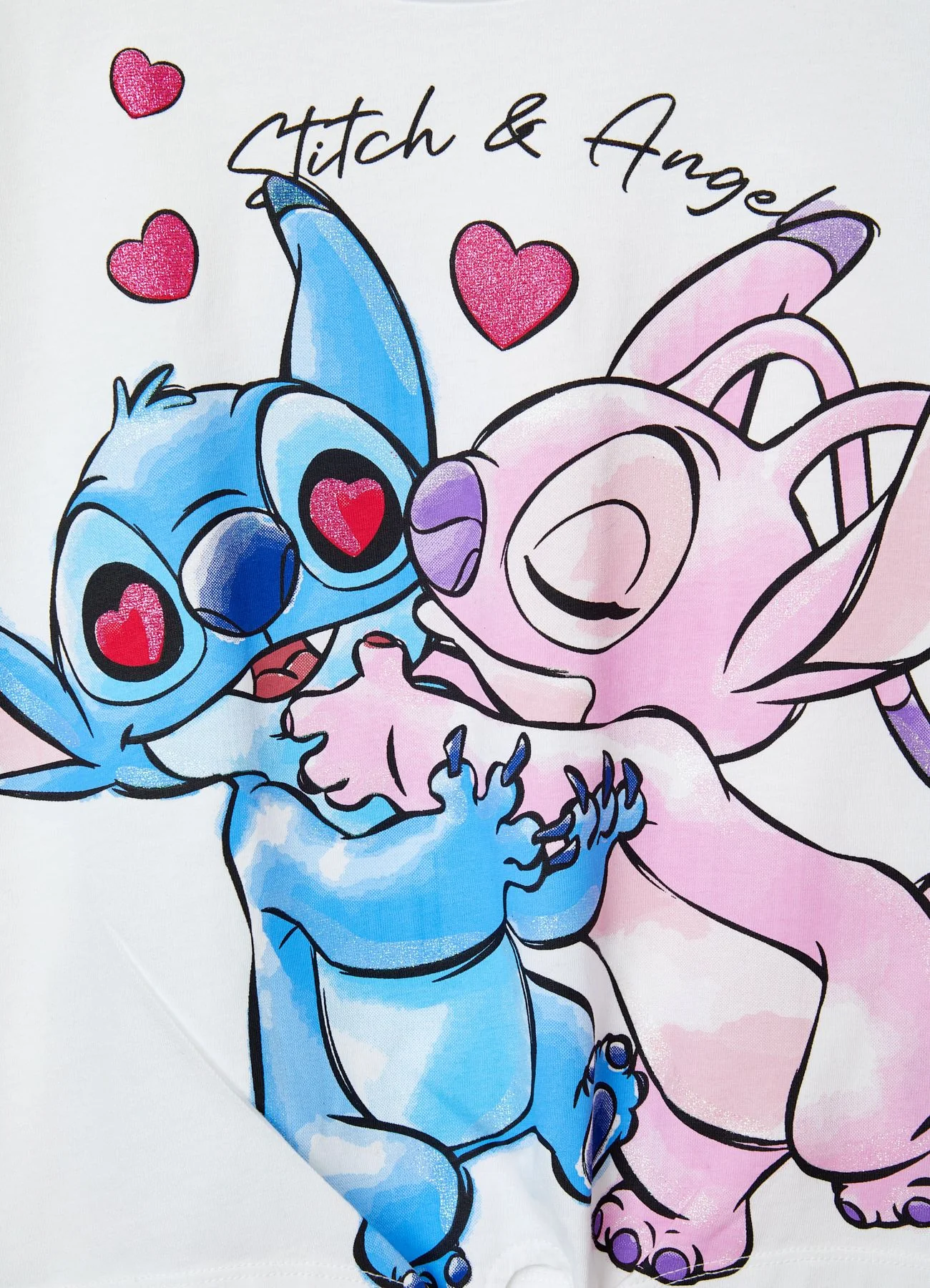 T-shirt con stampa Stitch e Angel - Image 3