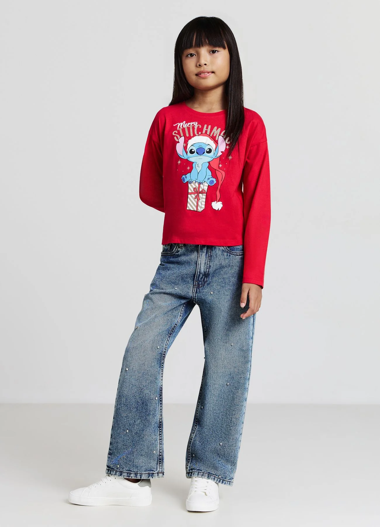 T-shirt con stampa Stitch natalizia - Image 2