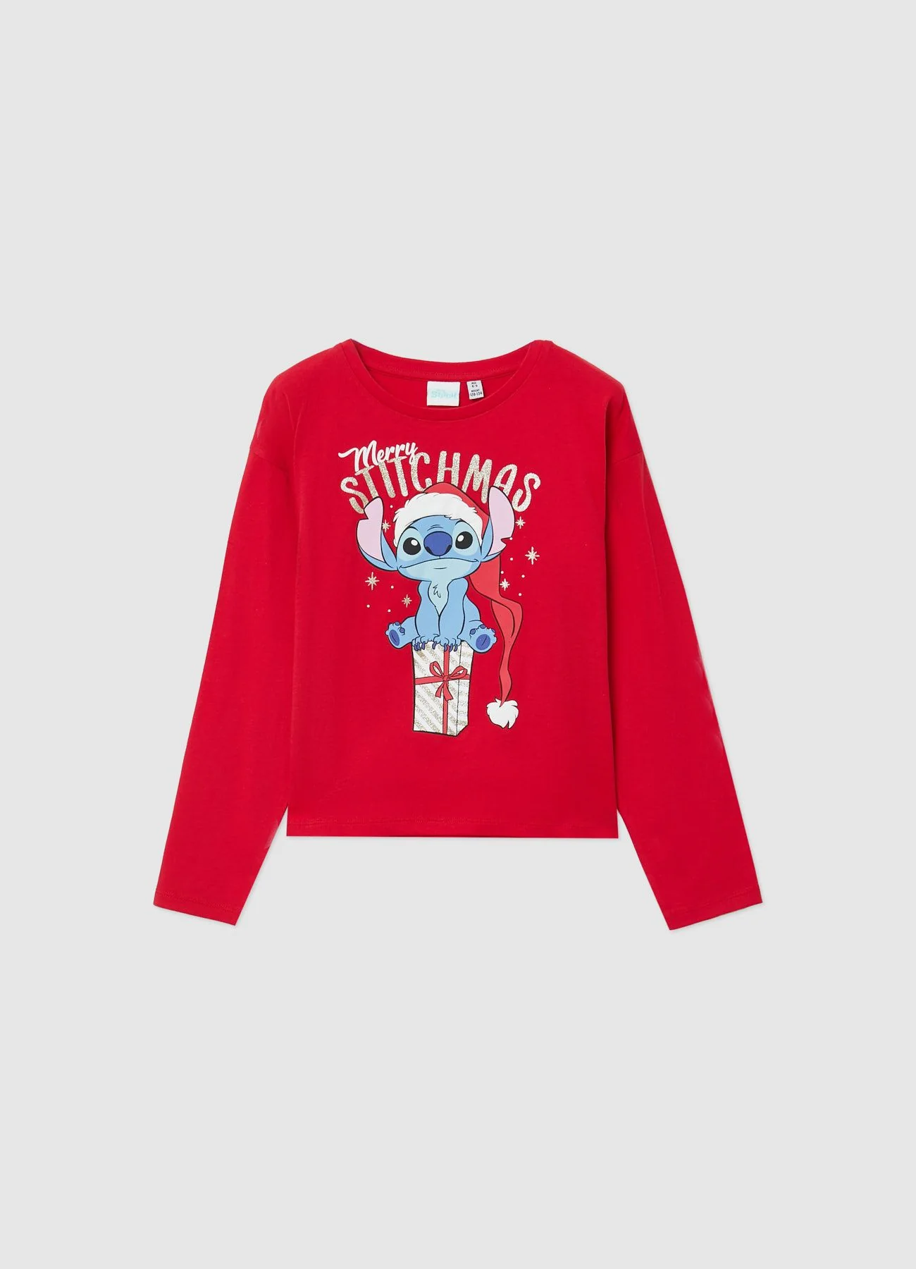 T-shirt con stampa Stitch natalizia - Image 4