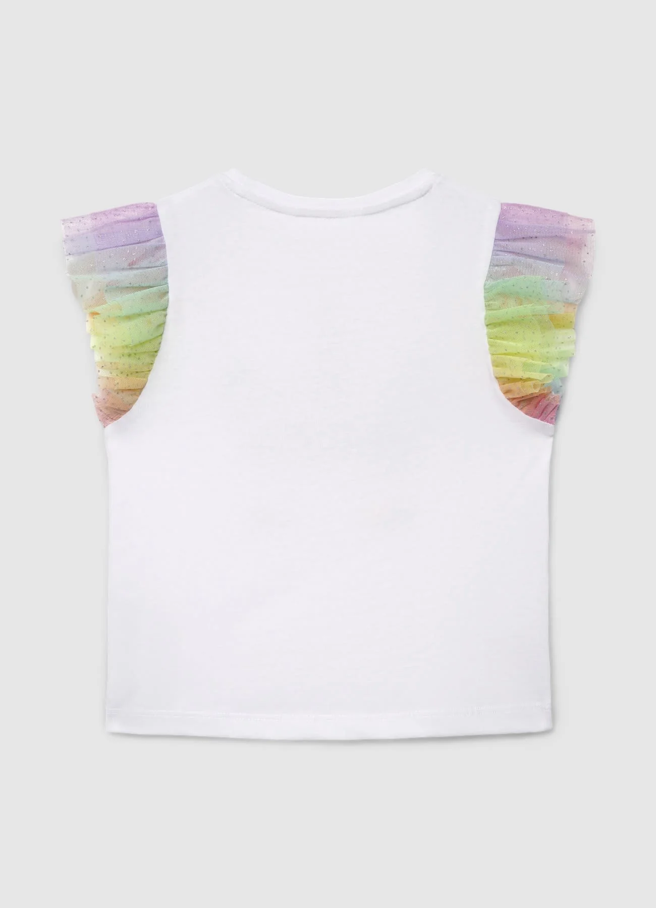T-shirt con stampa unicorno e volant - Image 3
