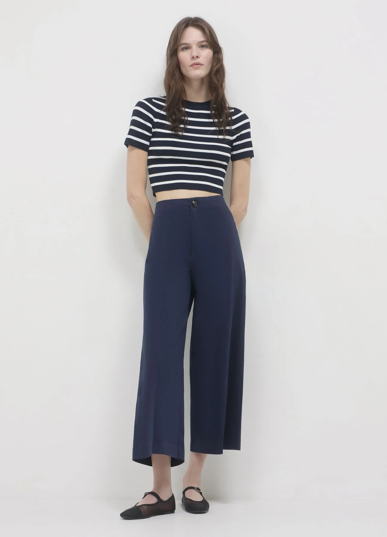 T-shirt crop a righe