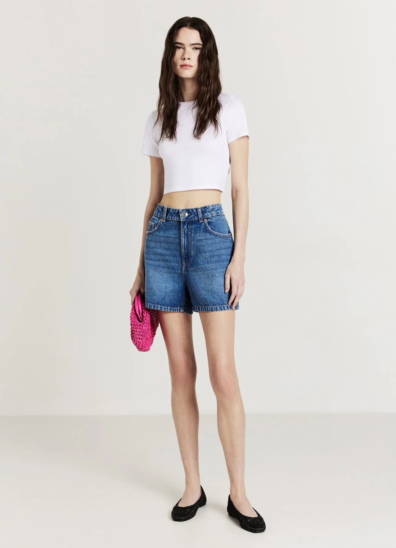 T-shirt crop cotone