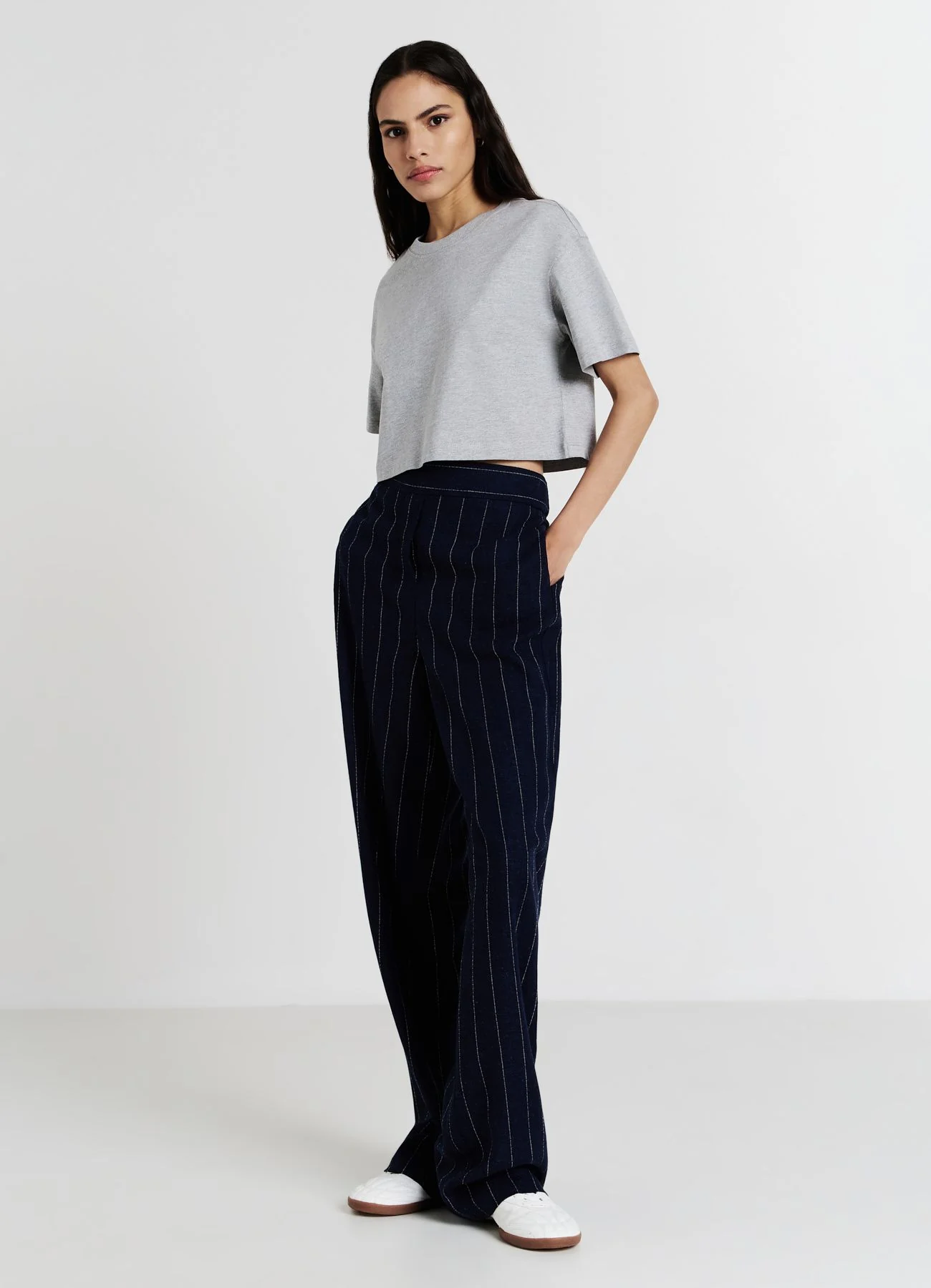 T-shirt crop cotone