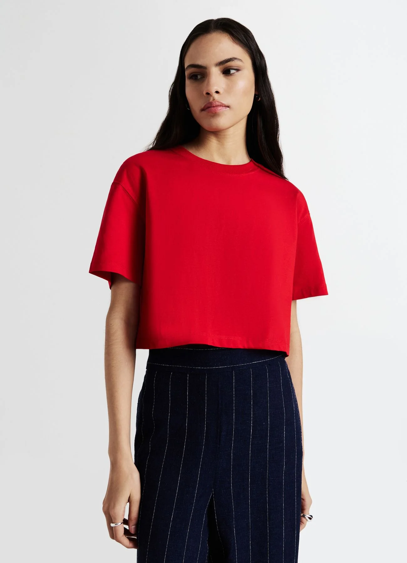 T-shirt crop cotone