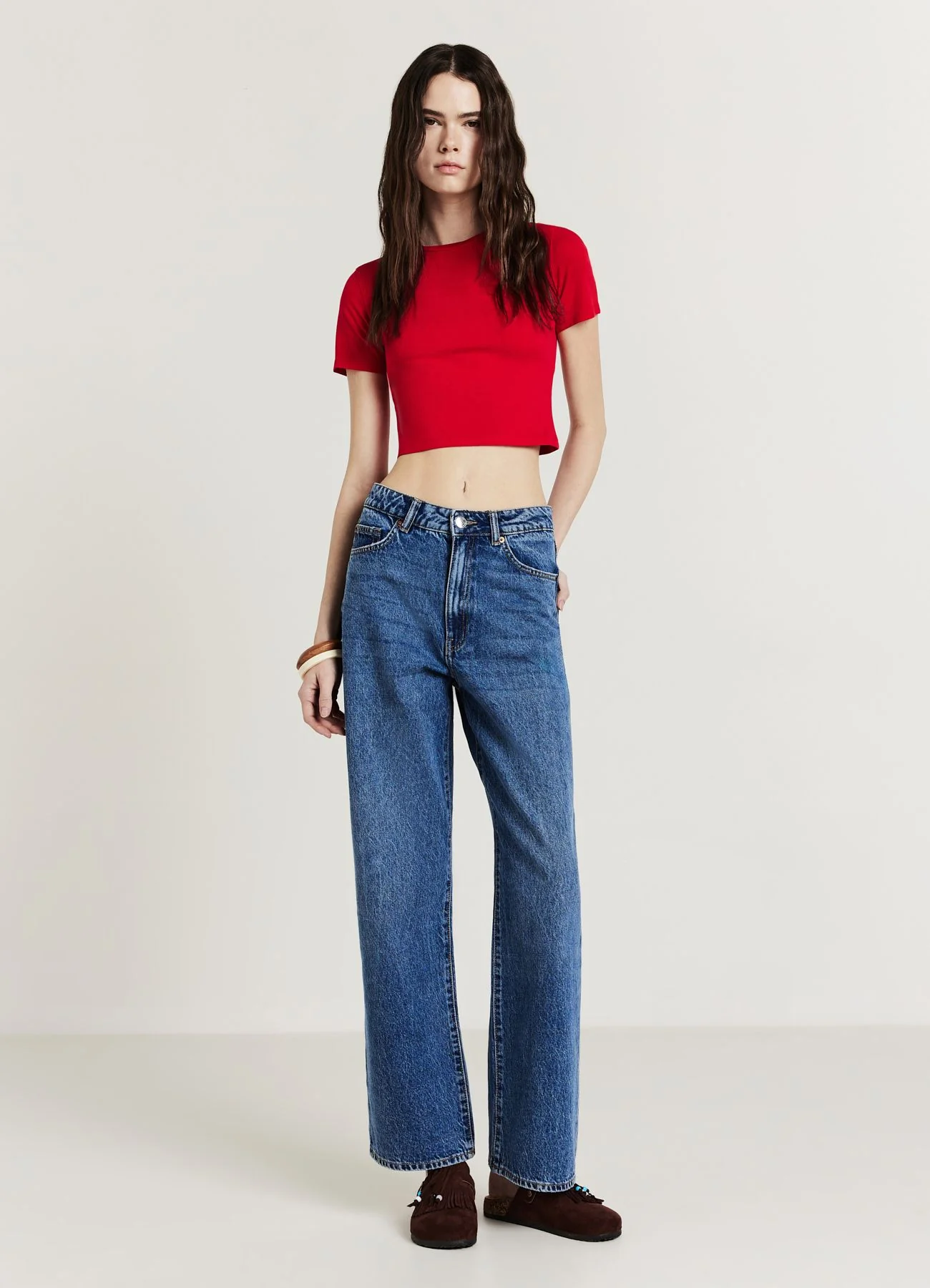 T-shirt crop cotone