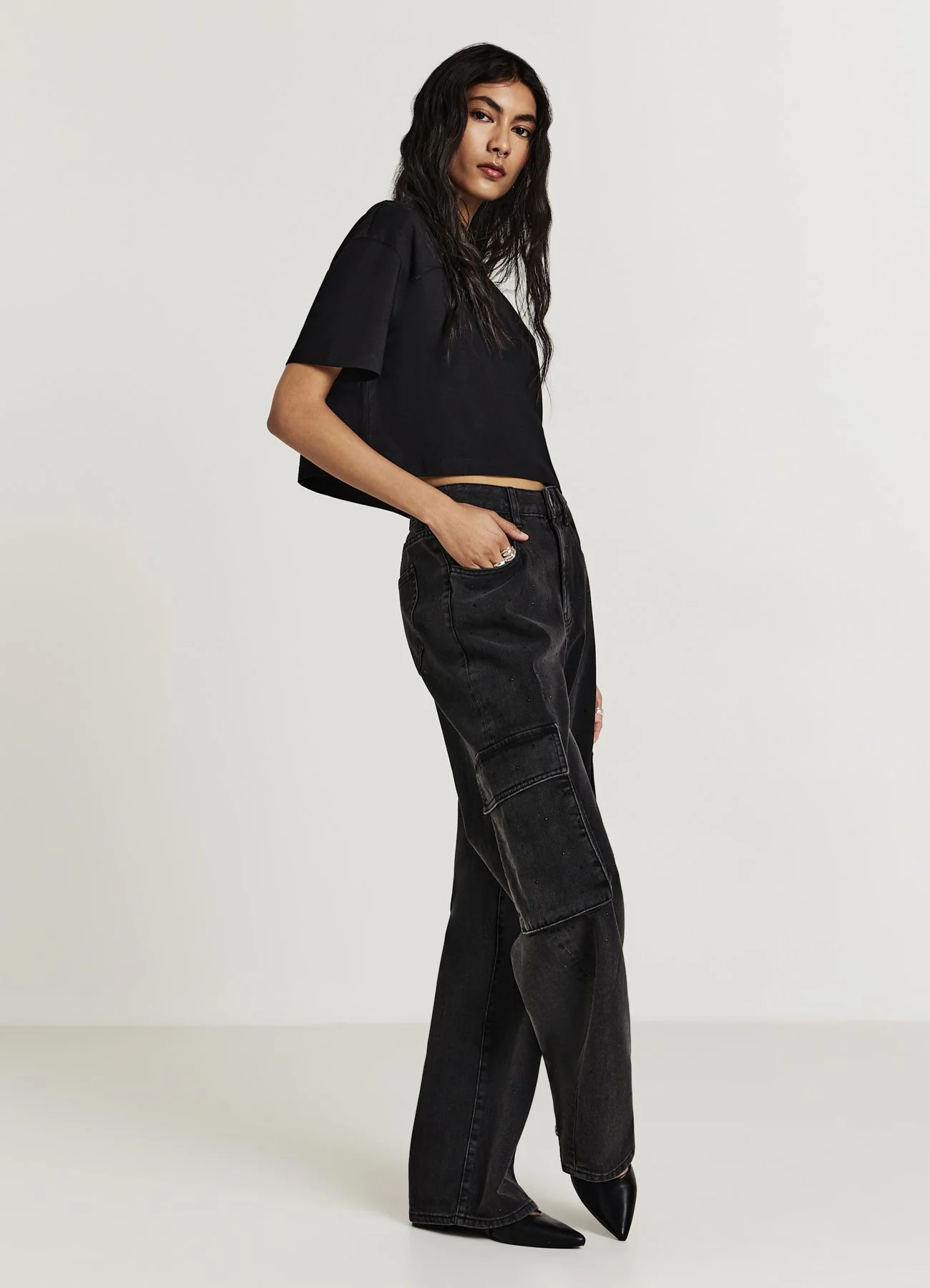 T-shirt crop cotone