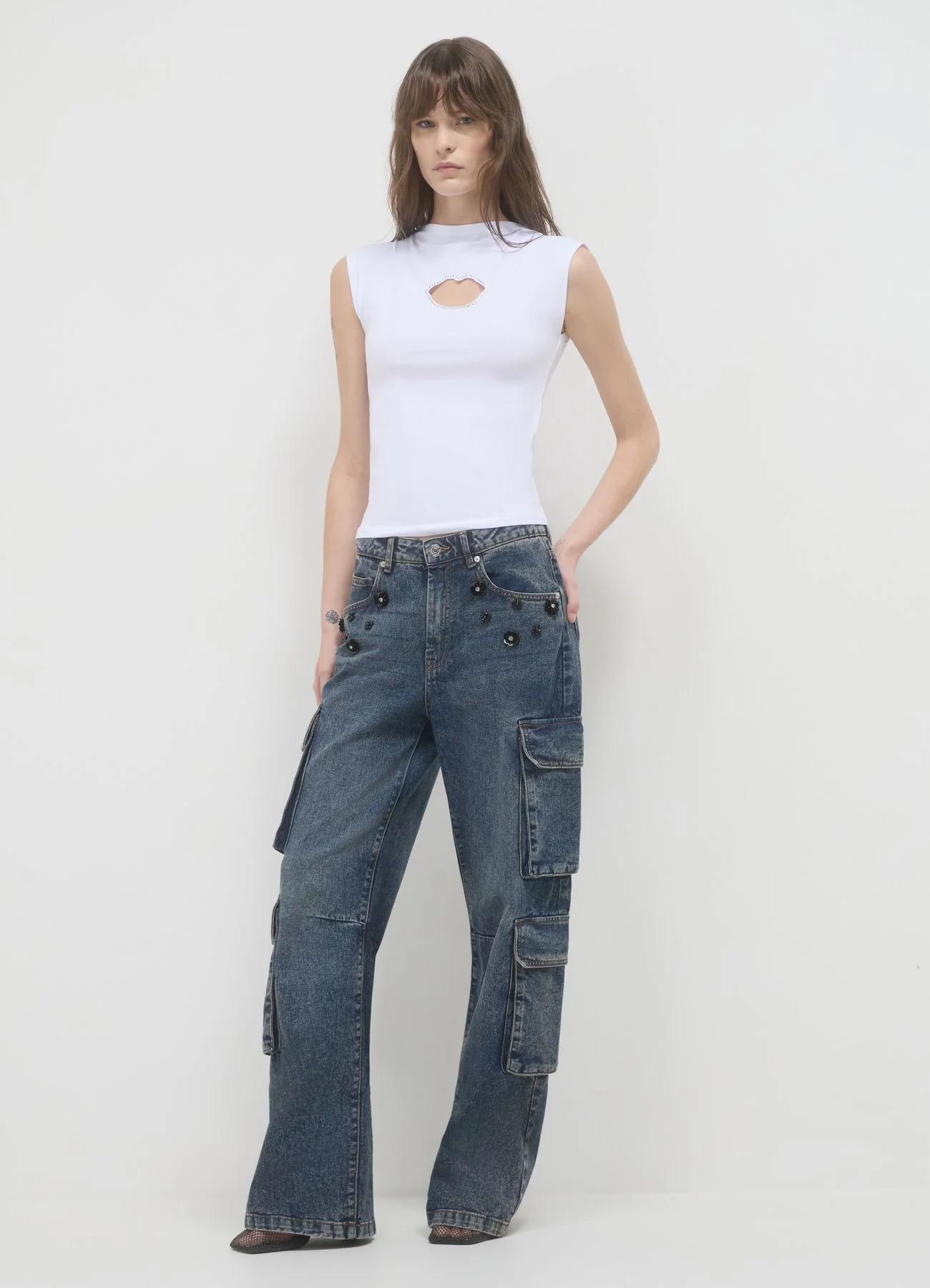 T-shirt cut out strass