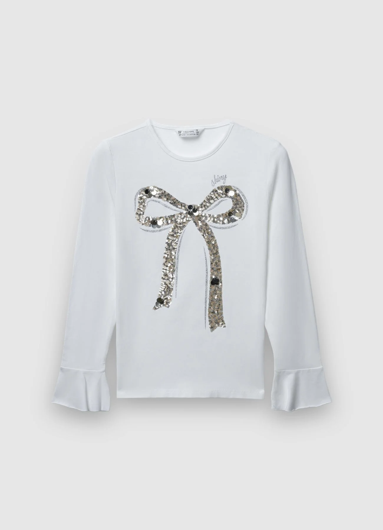 T-shirt fiocco paillettes