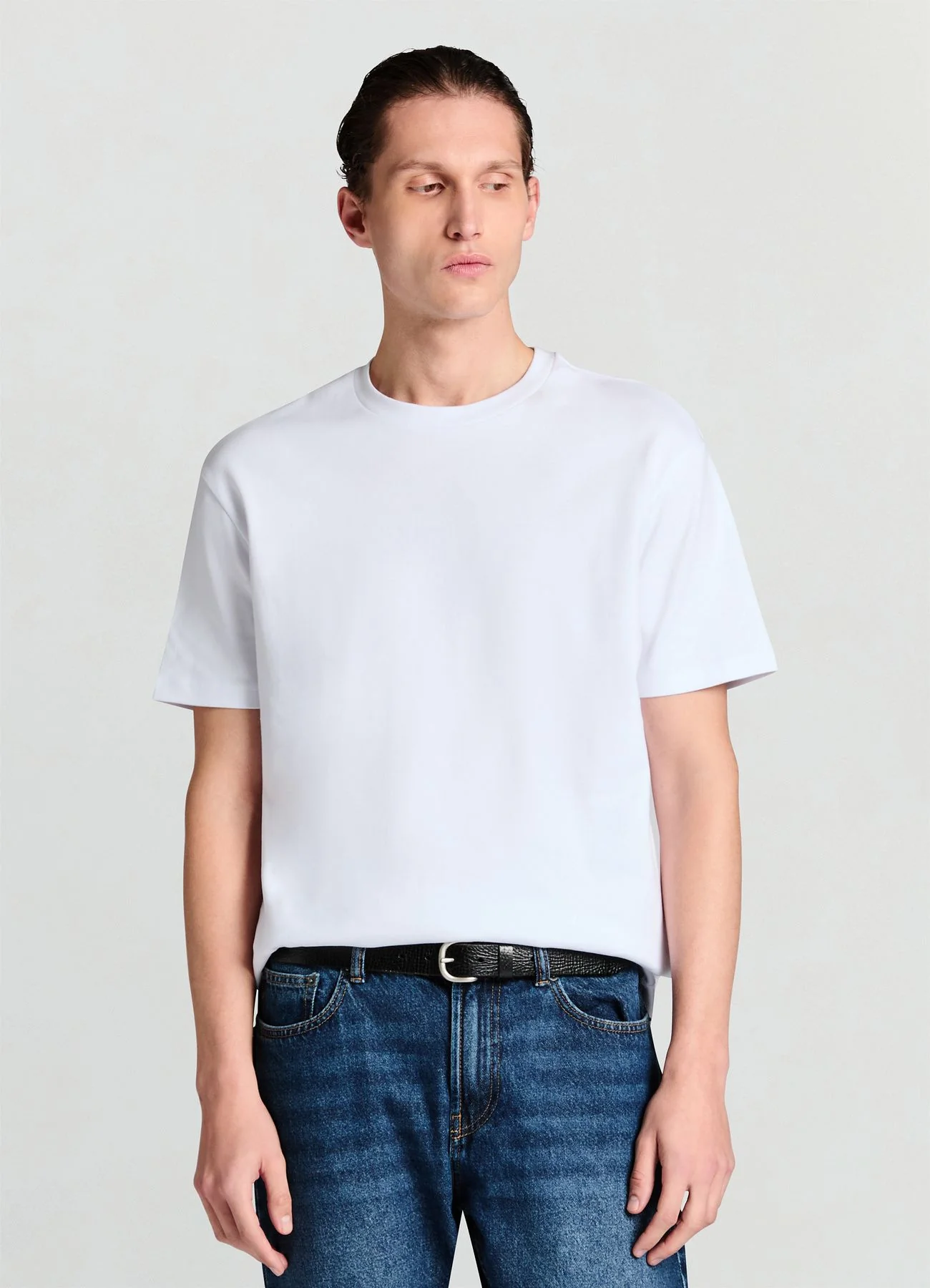 T-shirt girocollo a tinta unita - Image 2
