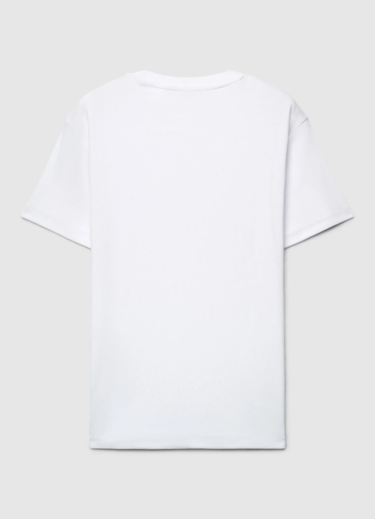 T-shirt girocollo in costina - Image 4