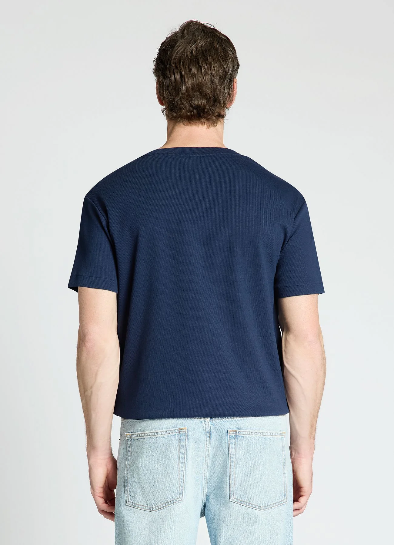T-shirt girocollo in costina - Image 2