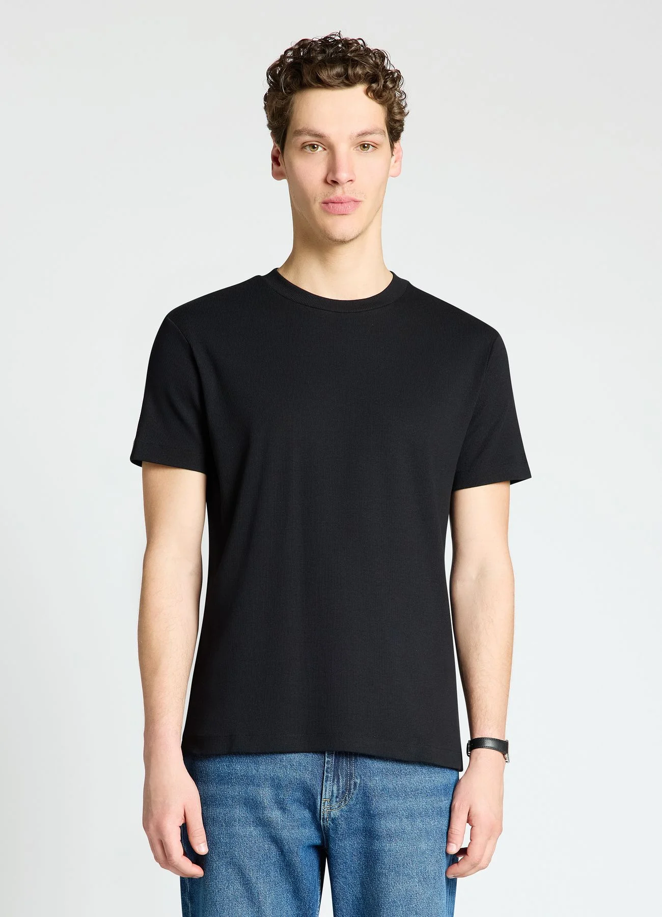T-shirt girocollo in costina - Image 2