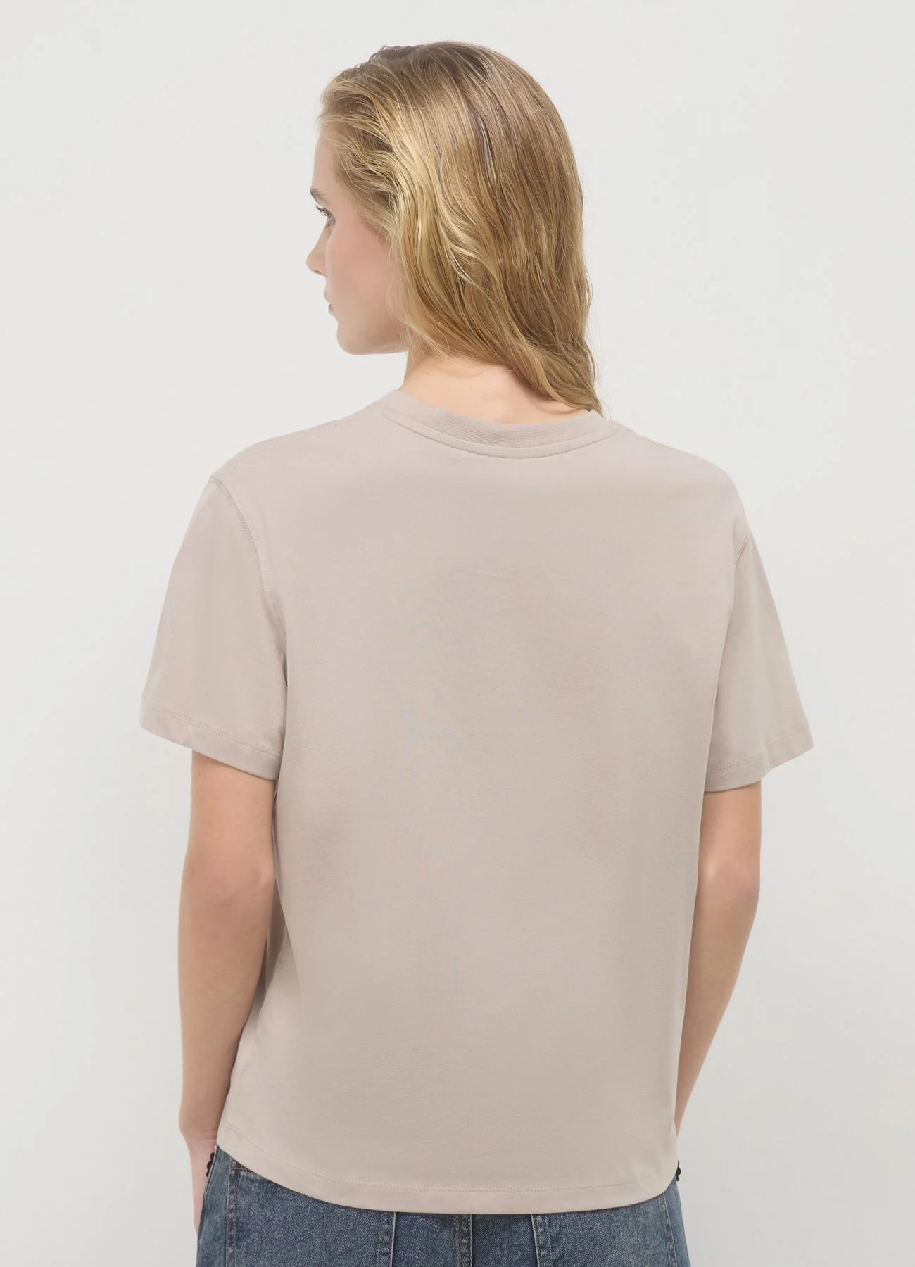 T-shirt girocollo tinta unita - Image 3
