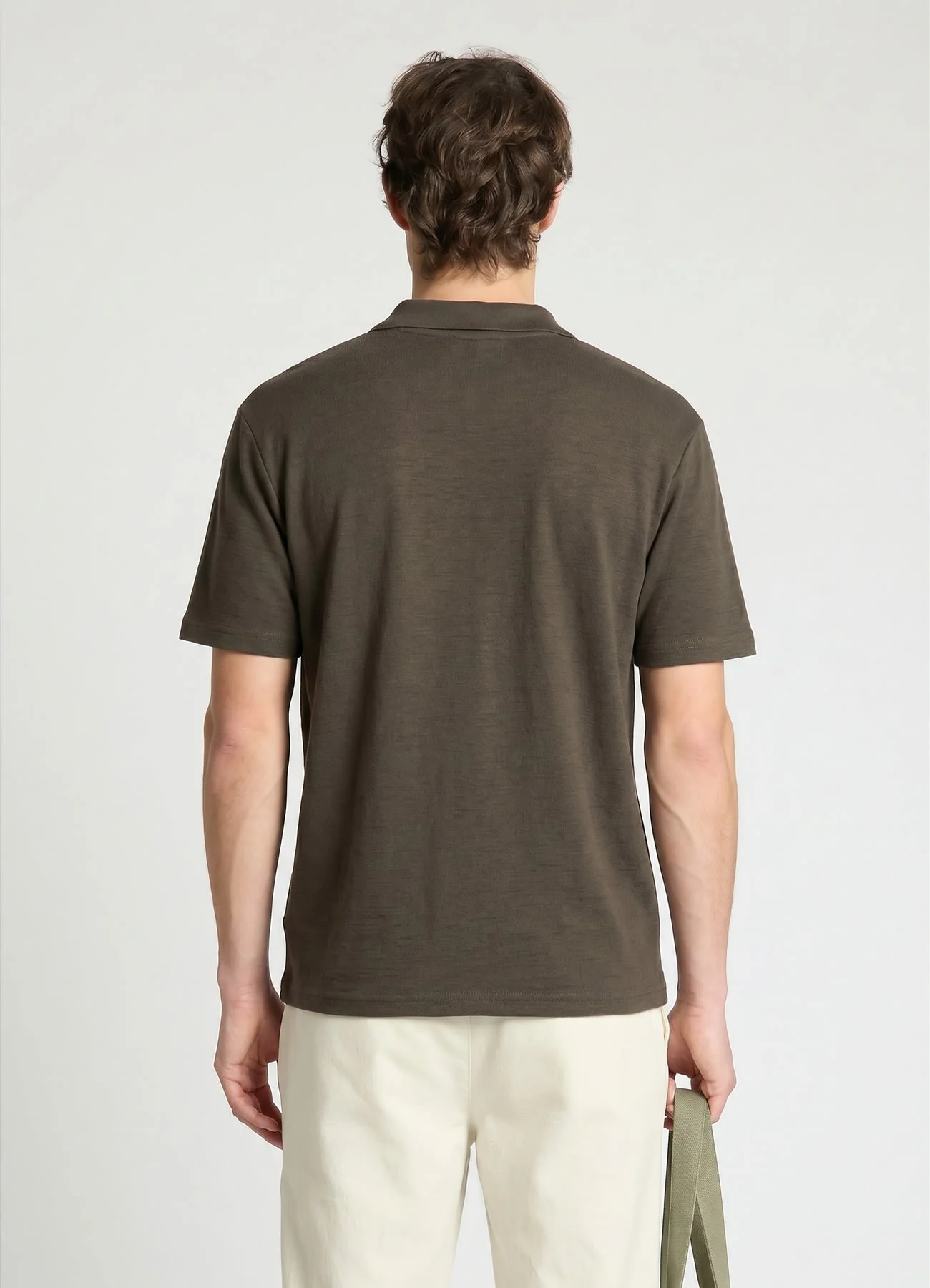 T-shirt in maglia con colletto polo - Image 3