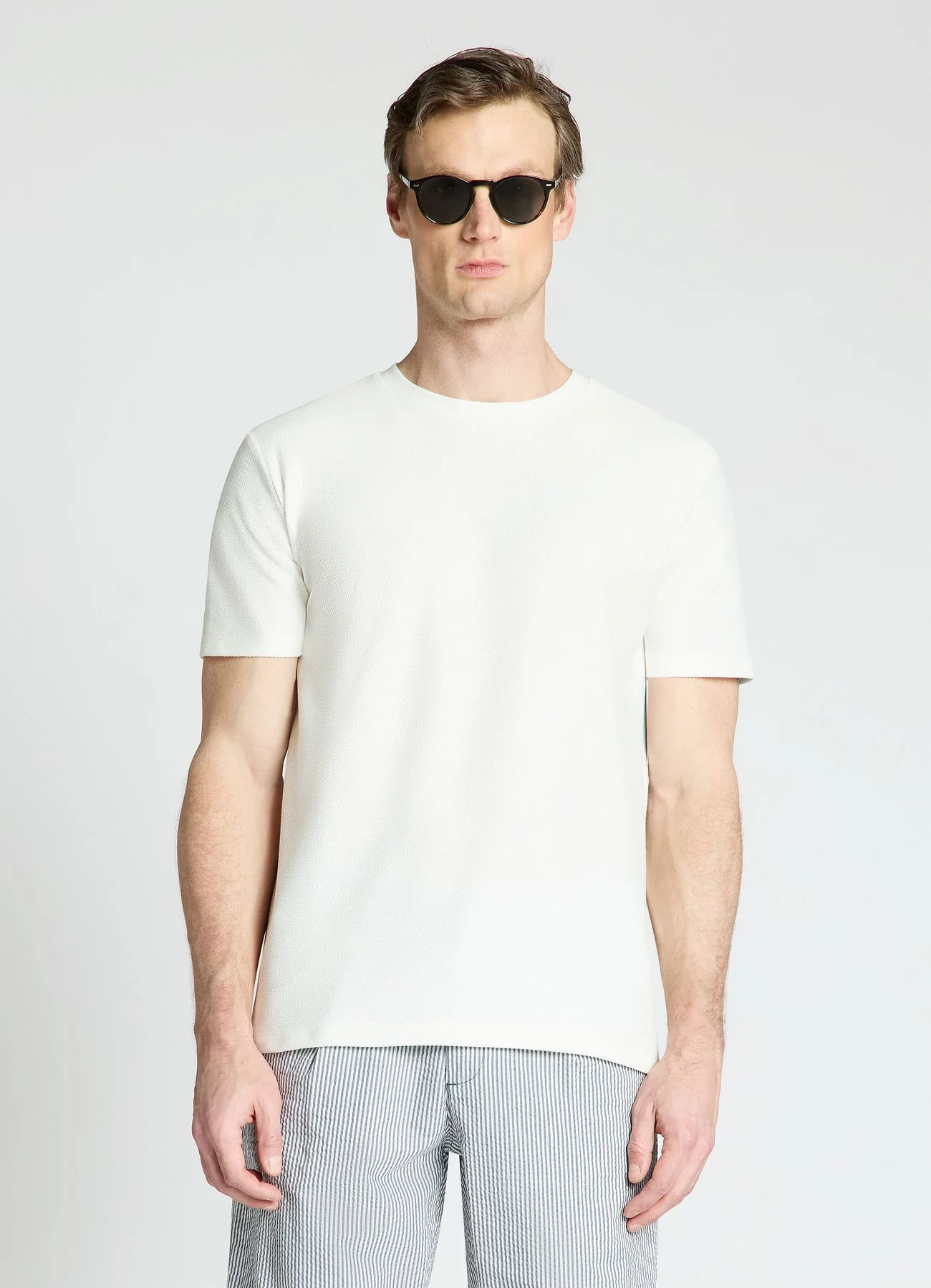 T-shirt in maglia operata tinta unita - Image 2