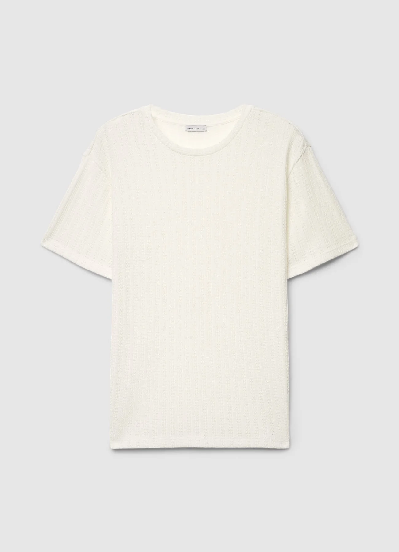 T-shirt in maglia traforata a coste - Image 4