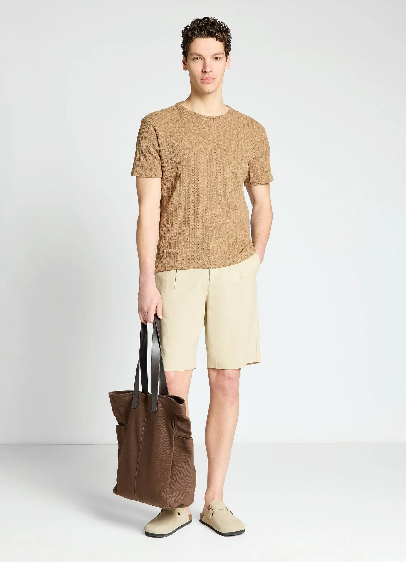 T-shirt in maglia traforata a coste - Image 2