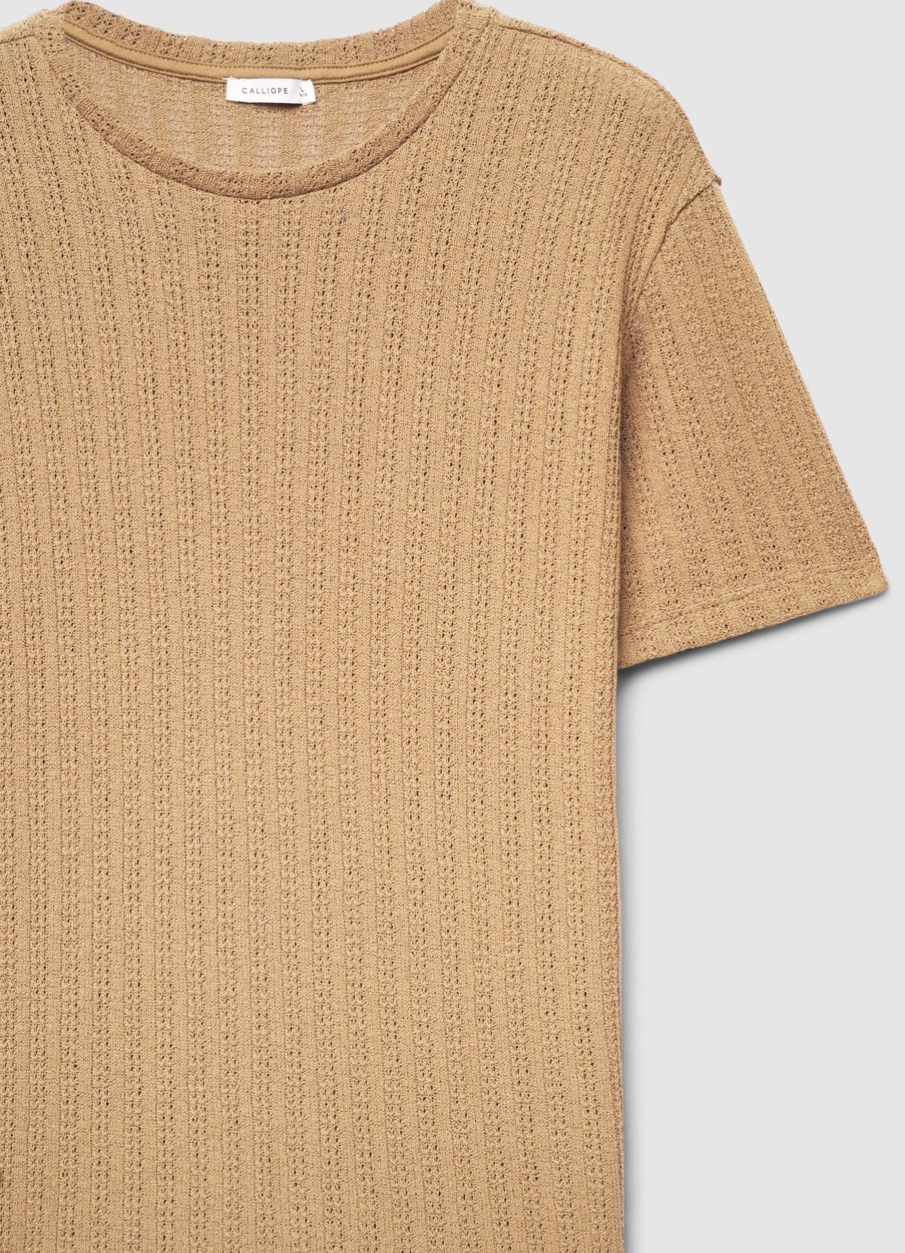 T-shirt in maglia traforata a coste - Image 6