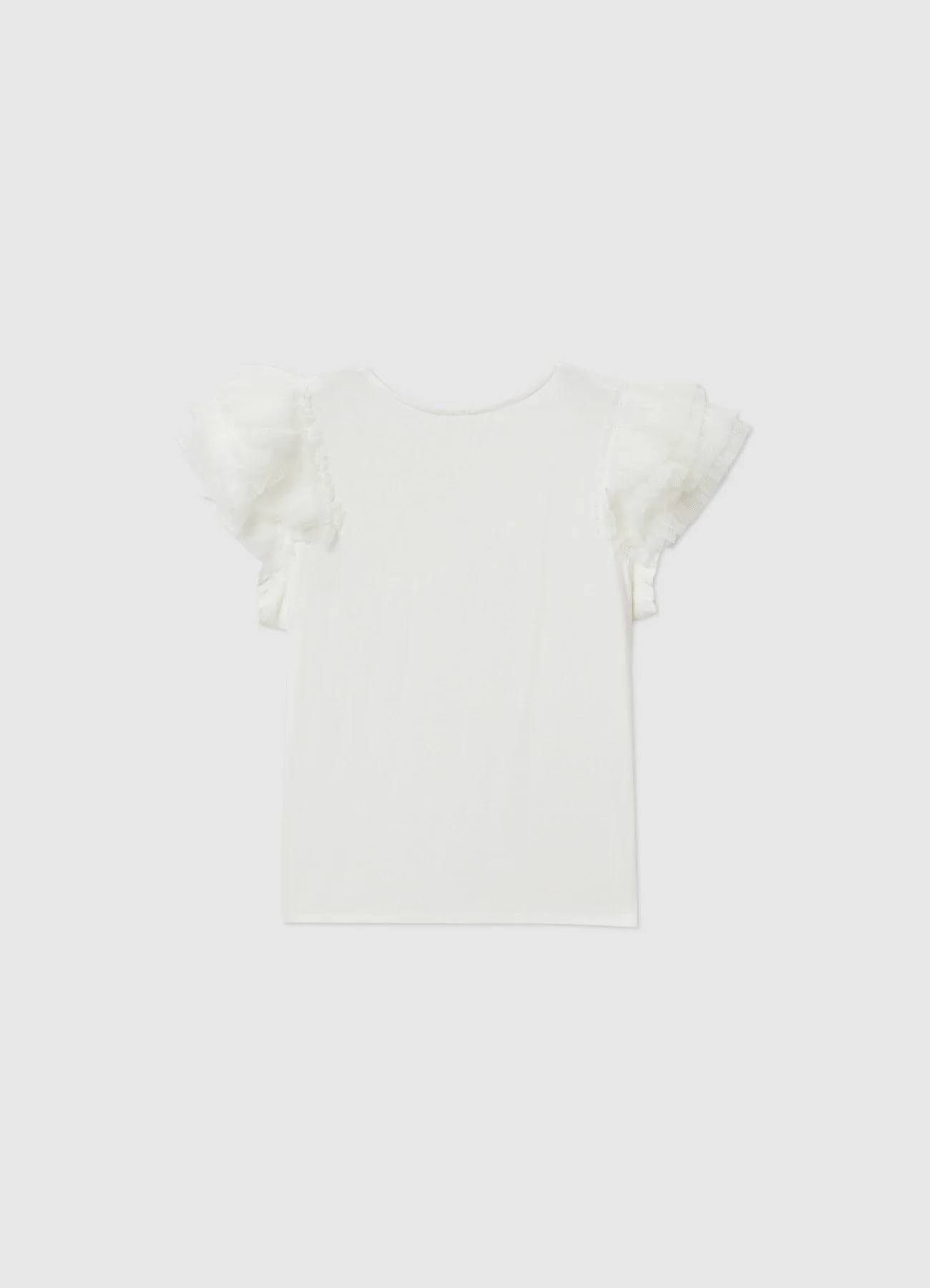 T-shirt maniche a balze in tulle - Image 2