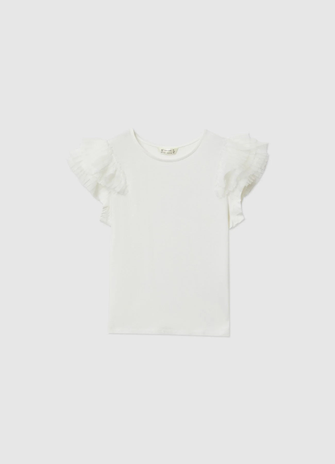 T-shirt maniche a balze in tulle - Image 3