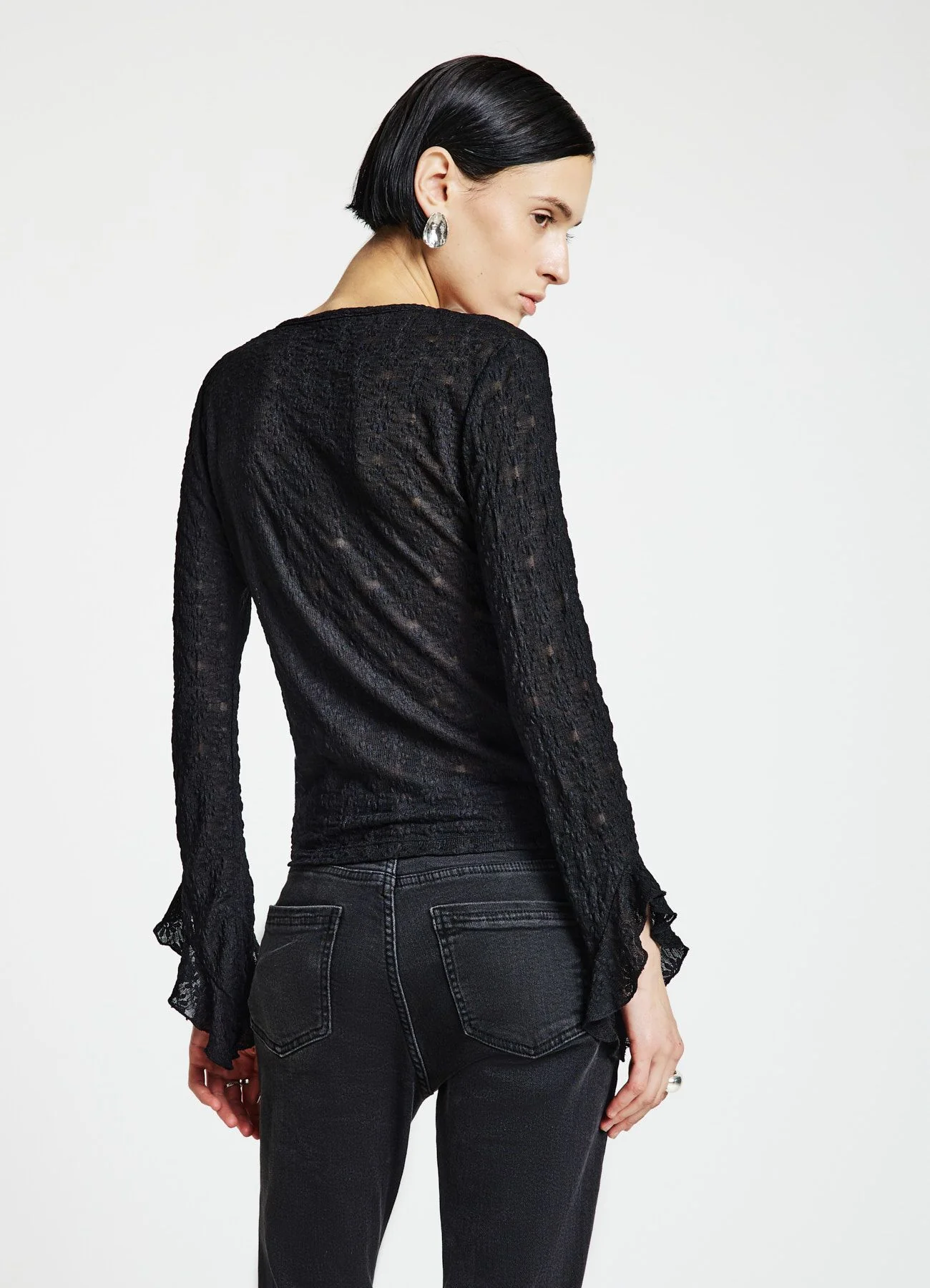 T-shirt maniche frill